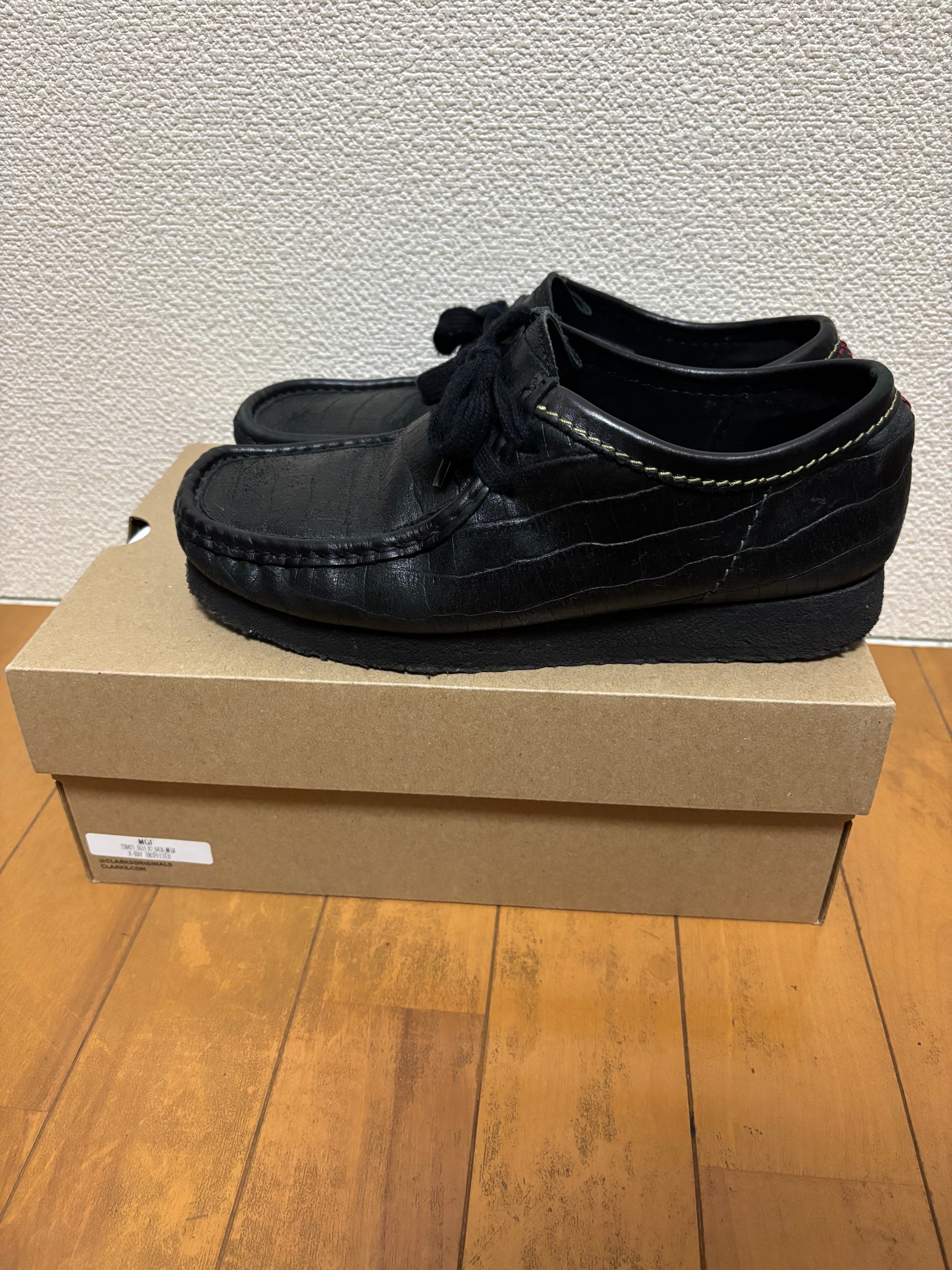 WACKO MARIA × Clarks Wallabee Crocodile Embossed Leather "Black"