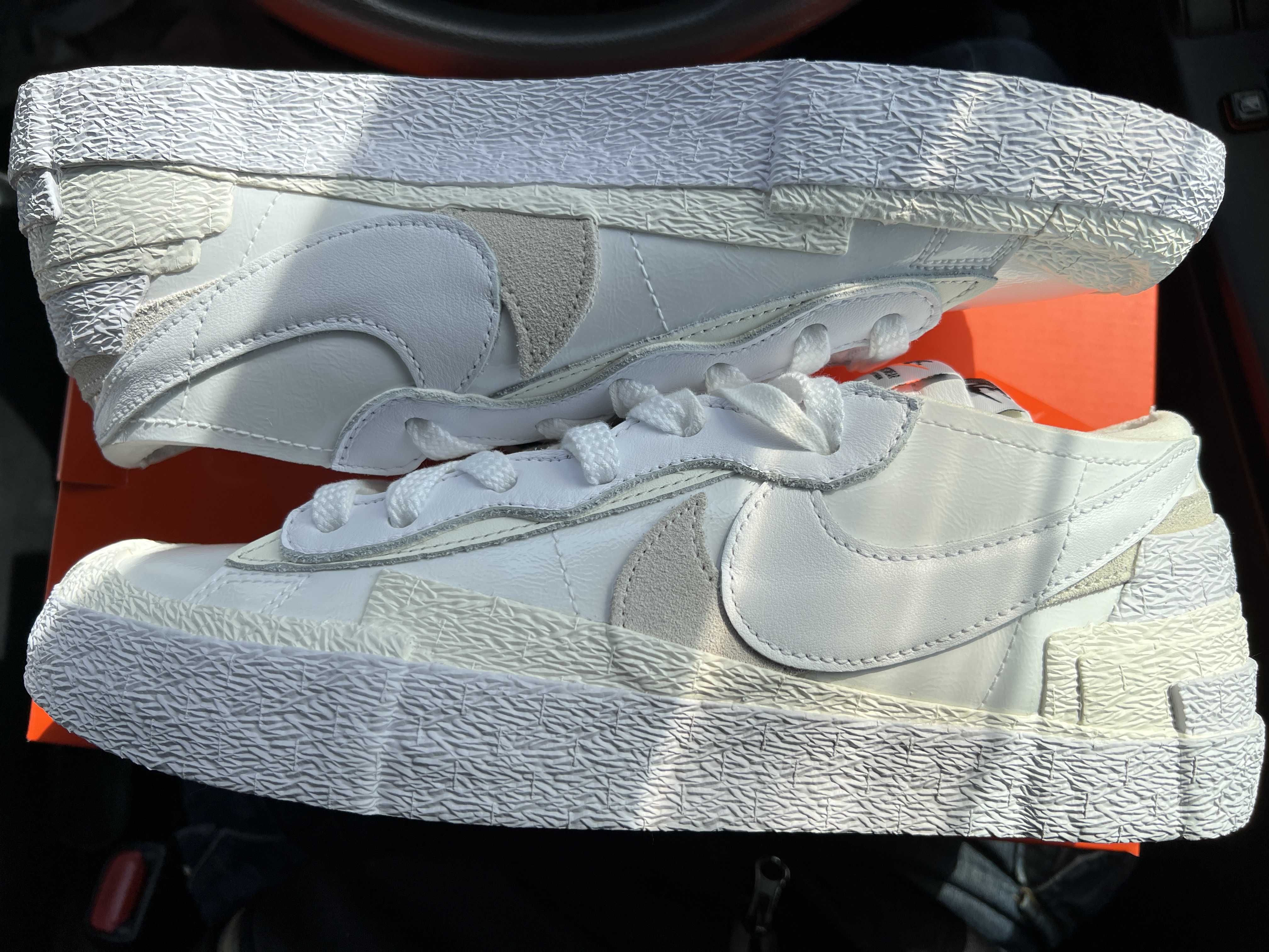 sacai × Nike Blazer Low "White Patent Leather"