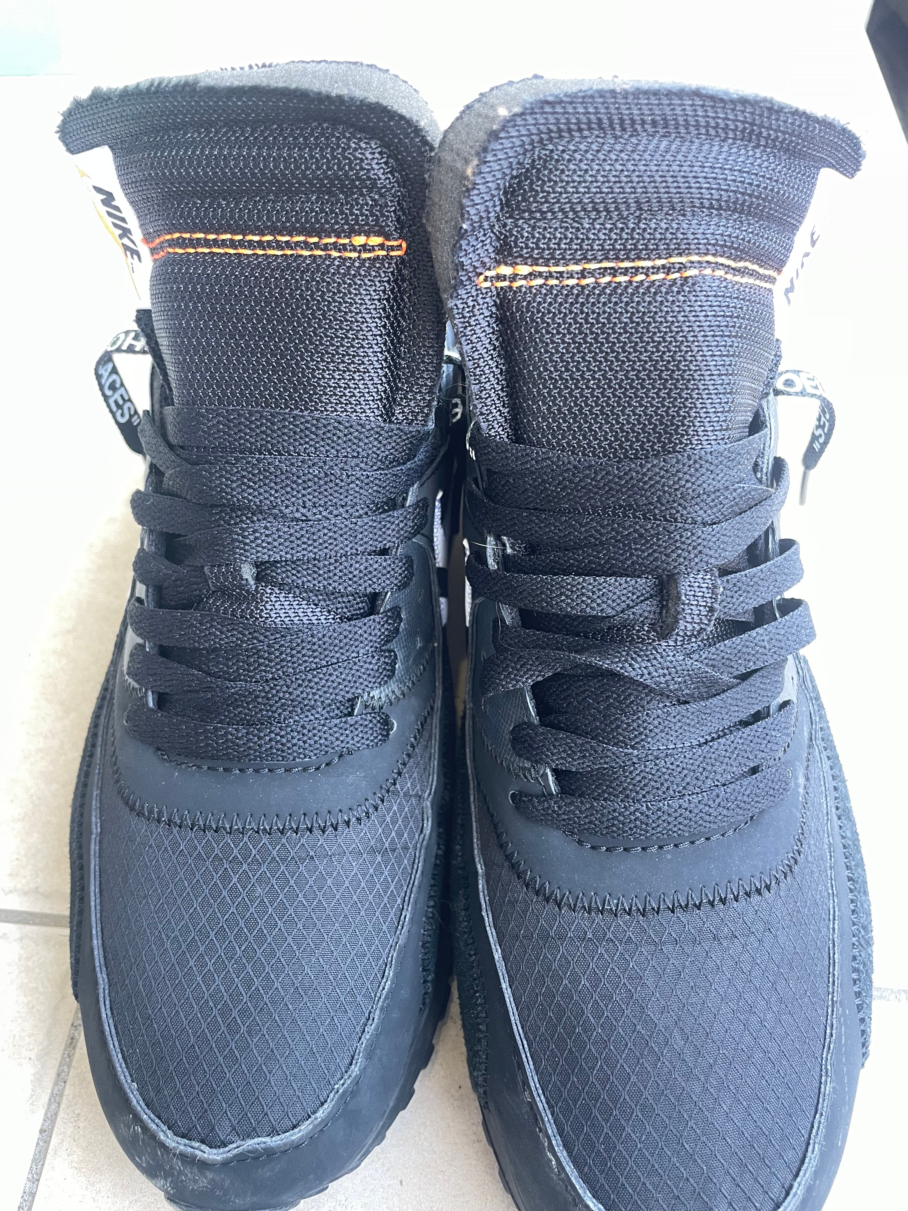 Off-White × Nike Air Max 90 "Black/Black-Cone-White"