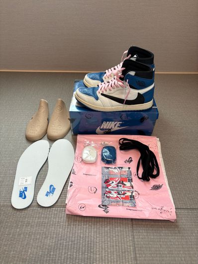 Travis Scott × fragment design × Nike Air Jordan 1 Retro High OG SP "Military Blue"