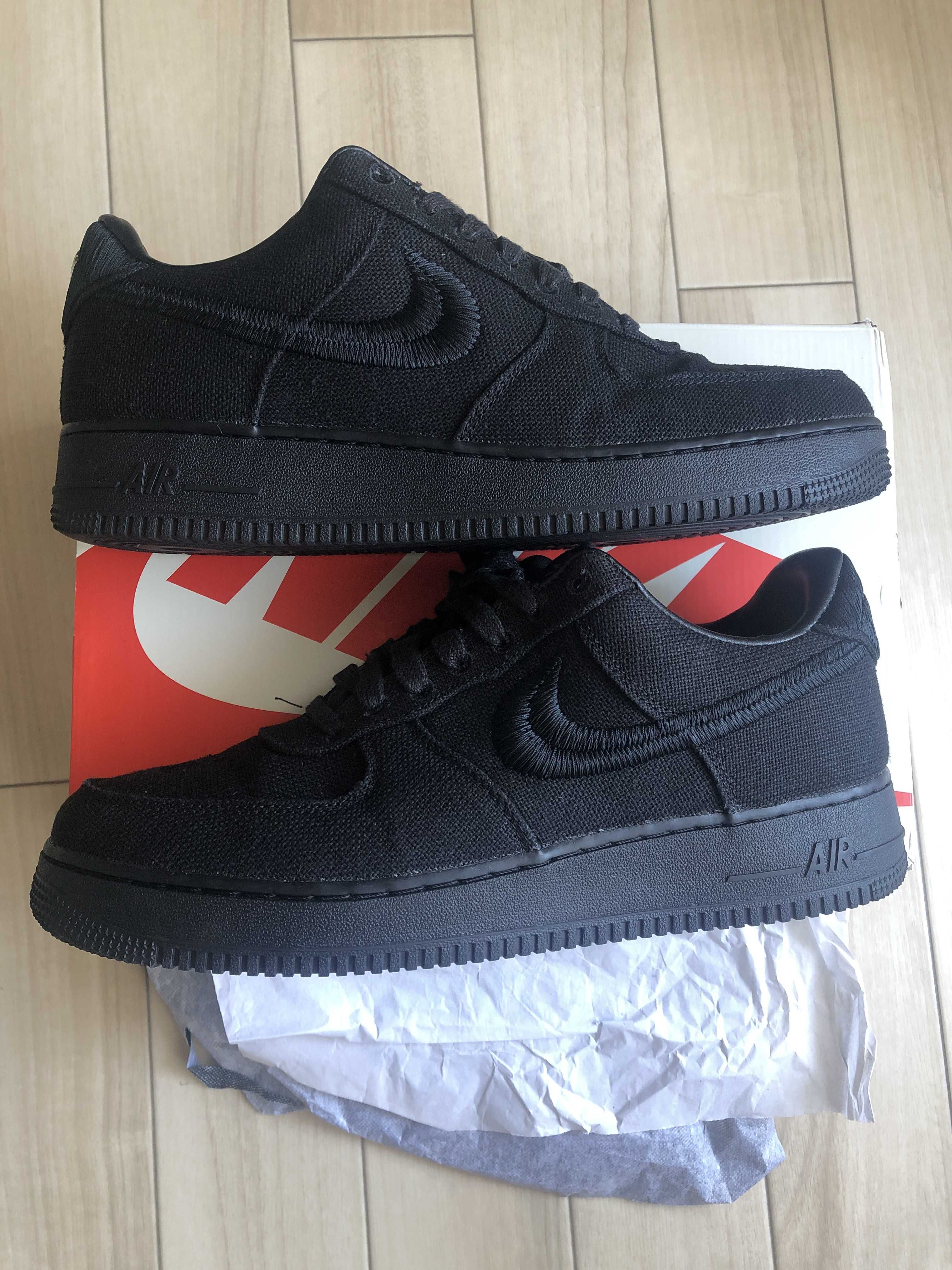 Stussy × Nike Air Force 1 Low "Triple Black"