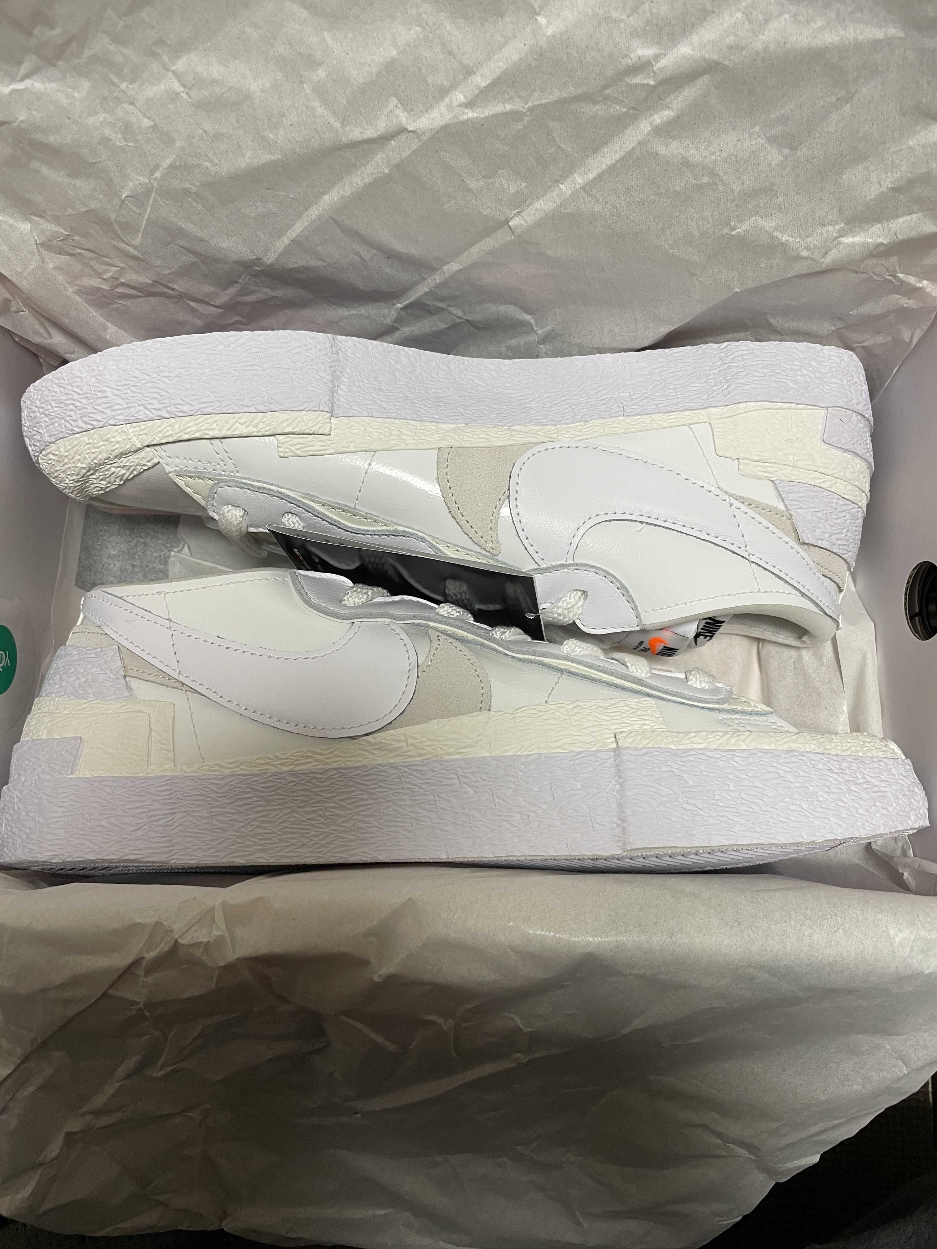 sacai × Nike Blazer Low "White Patent Leather"