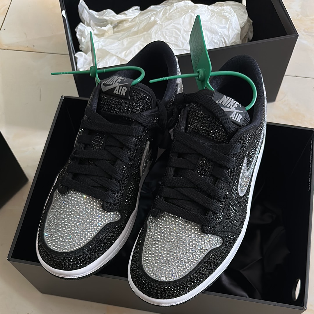 Swarovski × Nike Women's Air Jordan 1 Low OG "Crystal/Shadow"