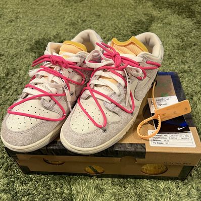 Off-White × Nike Dunk Low "Sail/Neutral Gray/Hyper Pink"