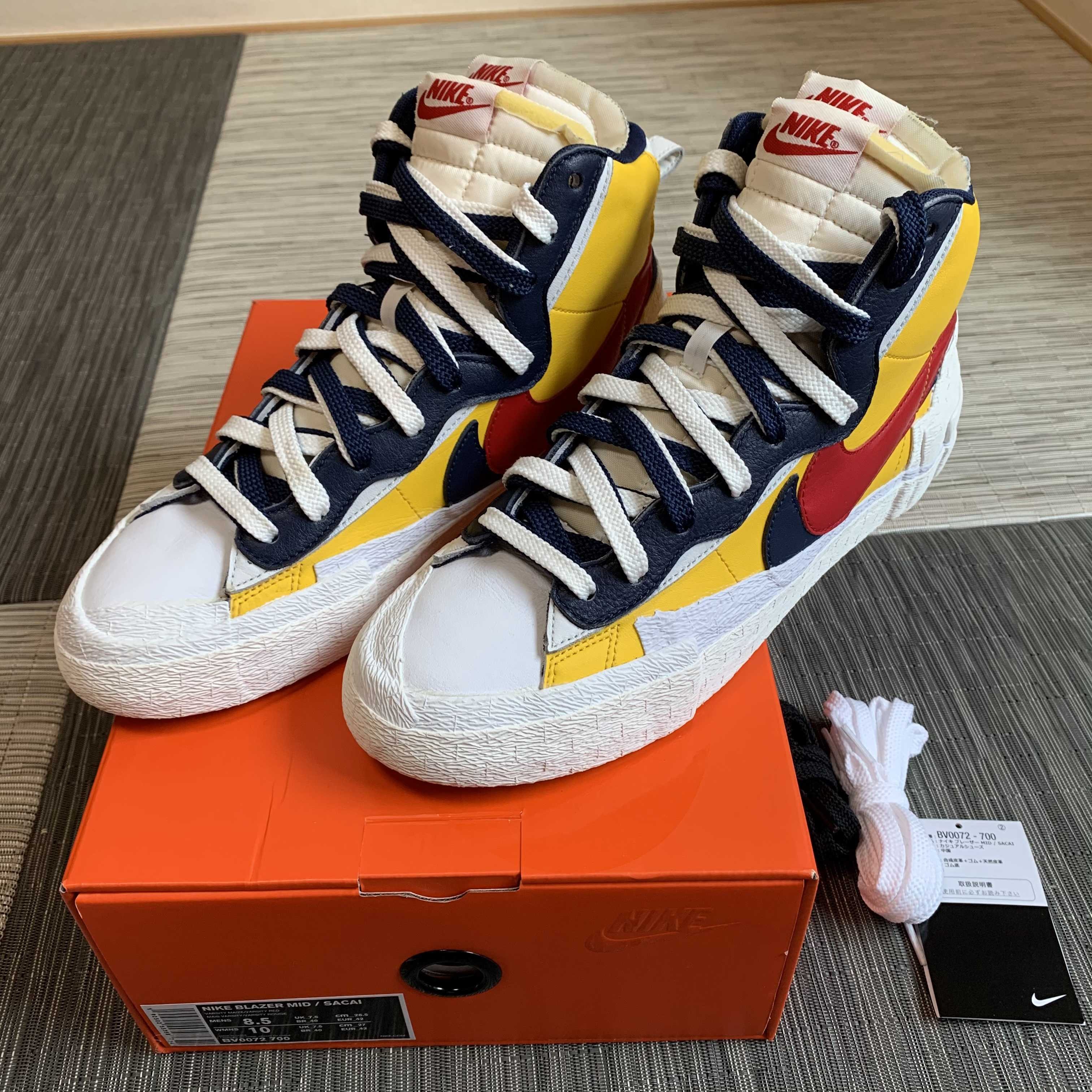 sacai × Nike Blazer Mid "Varsity Maize/Varsity Red"
