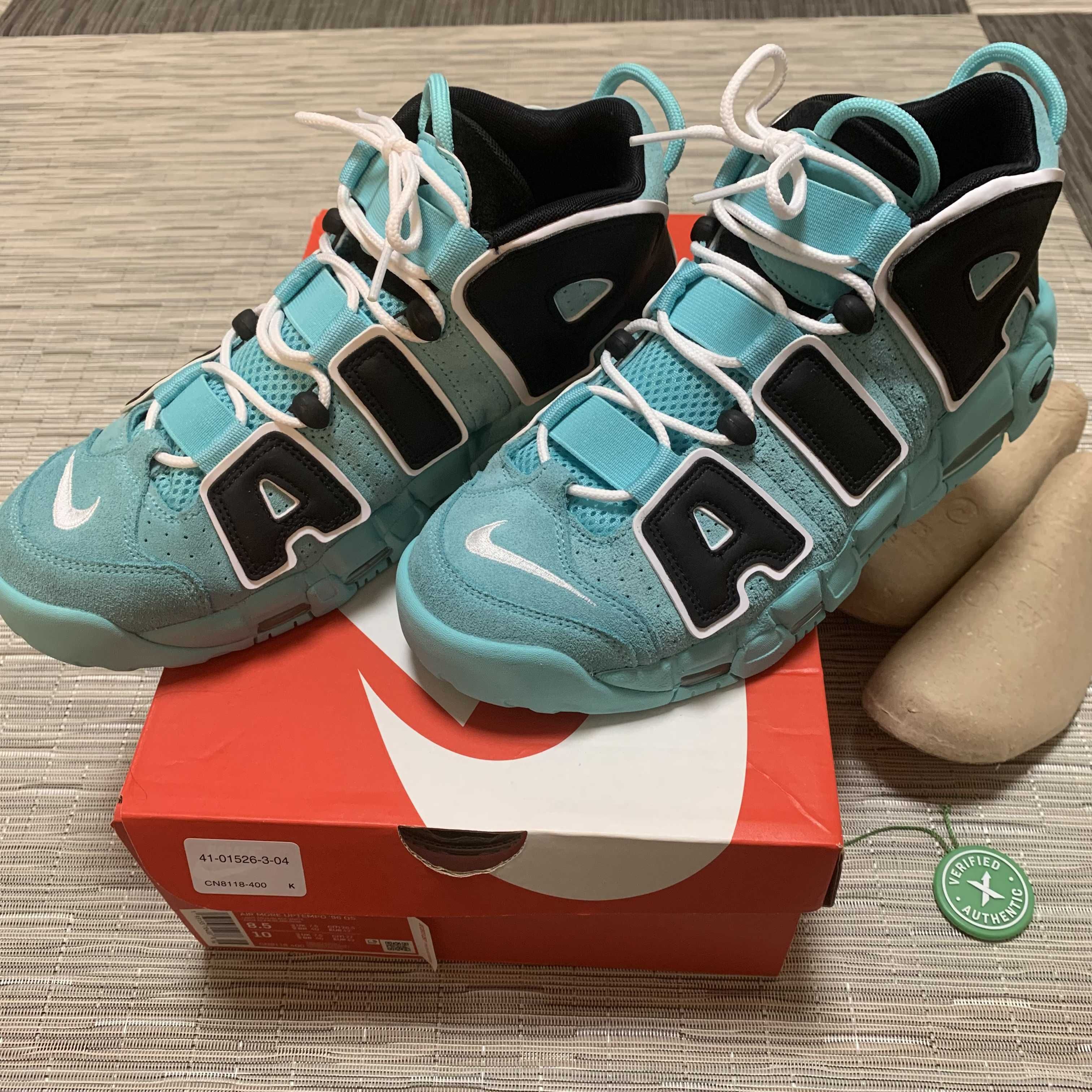 NIKE AIR MORE UPTEMPO "LIGHT AQUA / BLACK / WHITE"