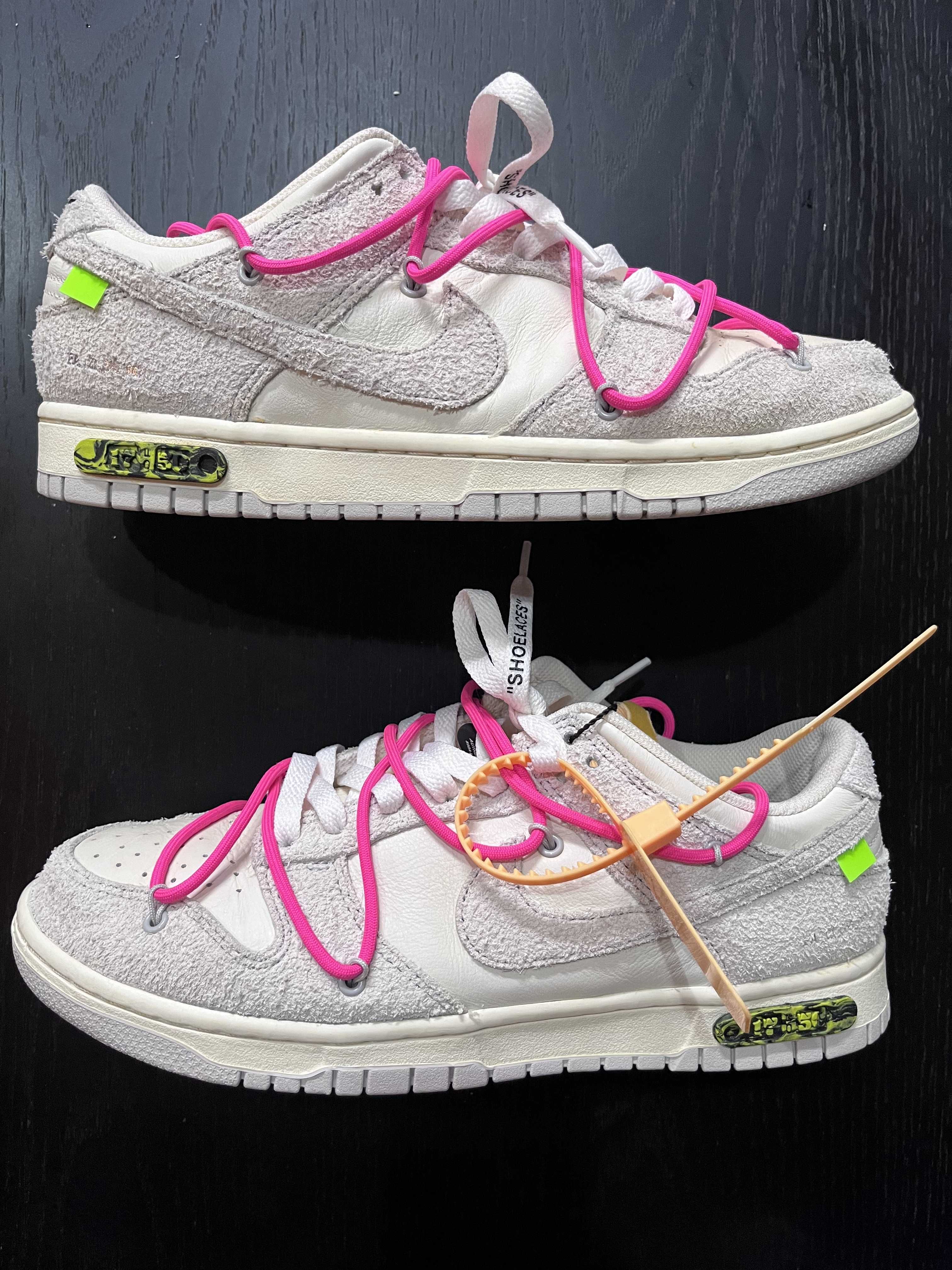 Off-White × Nike Dunk Low "Sail/Neutral Gray/Hyper Pink"