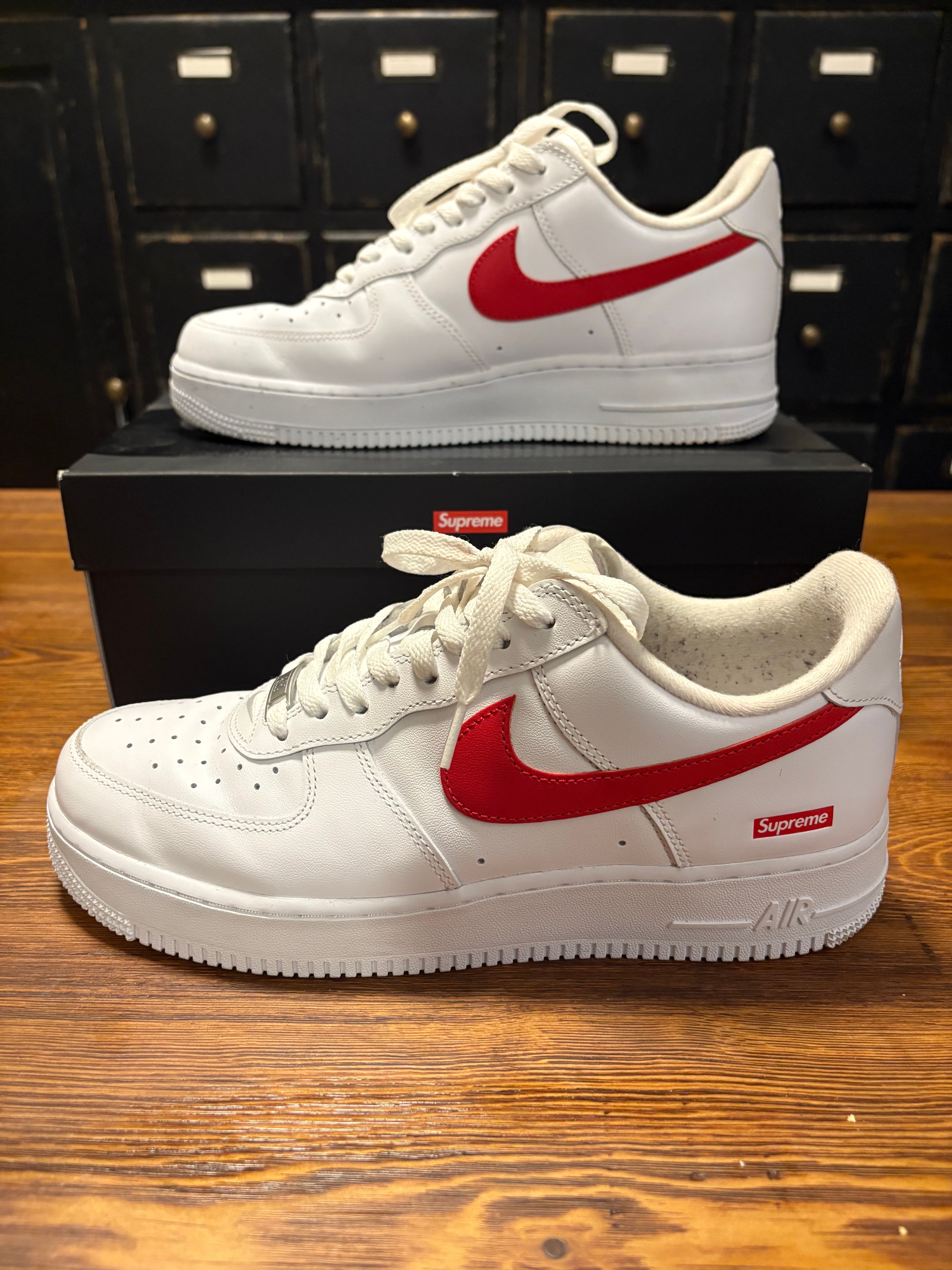 Supreme × Nike Air Force 1 Low China Exclusive "White/Speed Red"