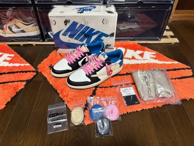Travis Scott × fragment design × Nike Air Jordan 1 Low OG SP "Military Blue"