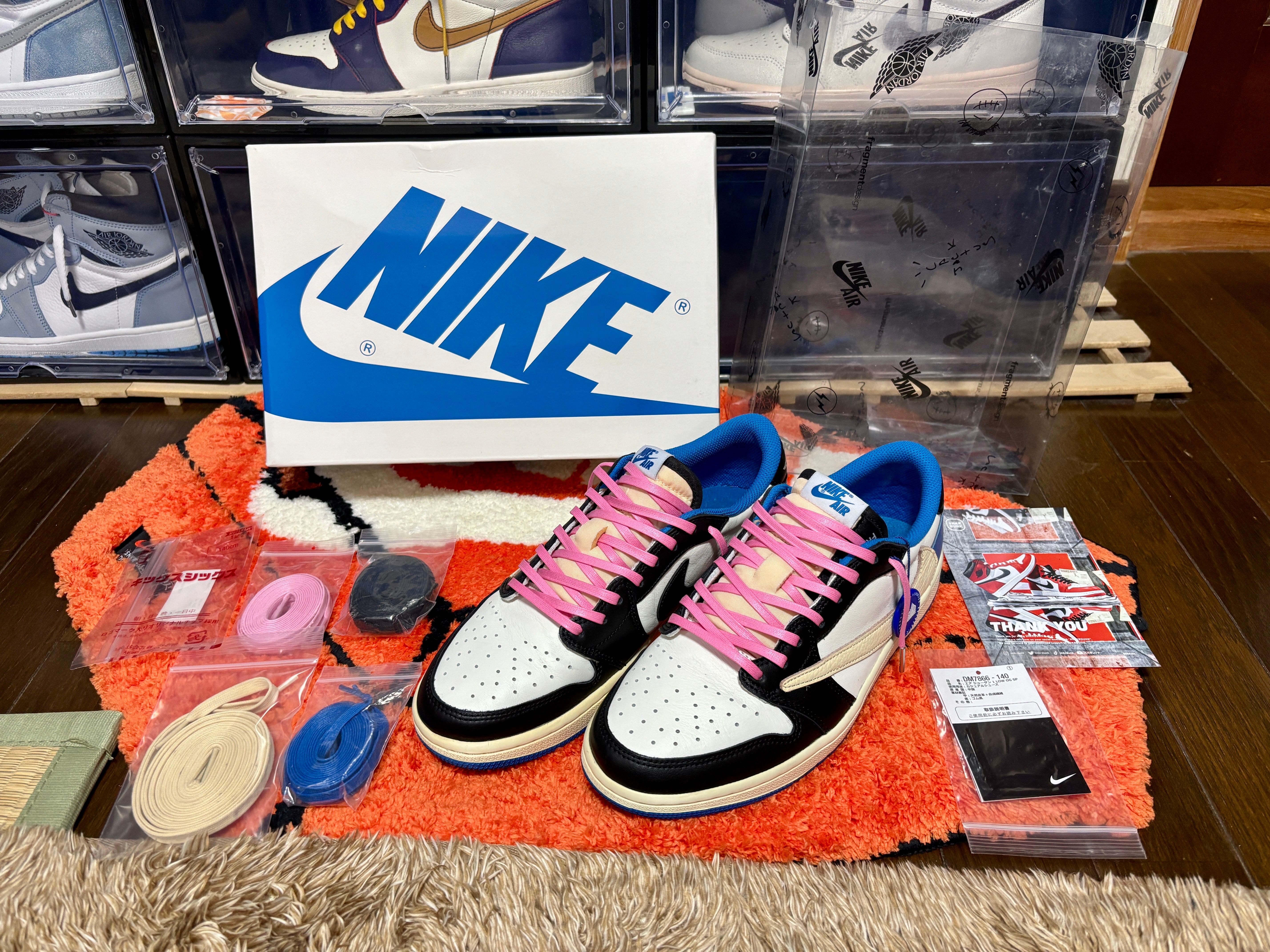 Travis Scott × fragment design × Nike Air Jordan 1 Low OG SP "Military Blue"