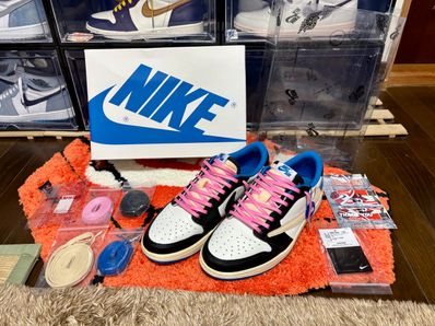 Travis Scott × fragment design × Nike Air Jordan 1 Low OG SP "Military Blue"