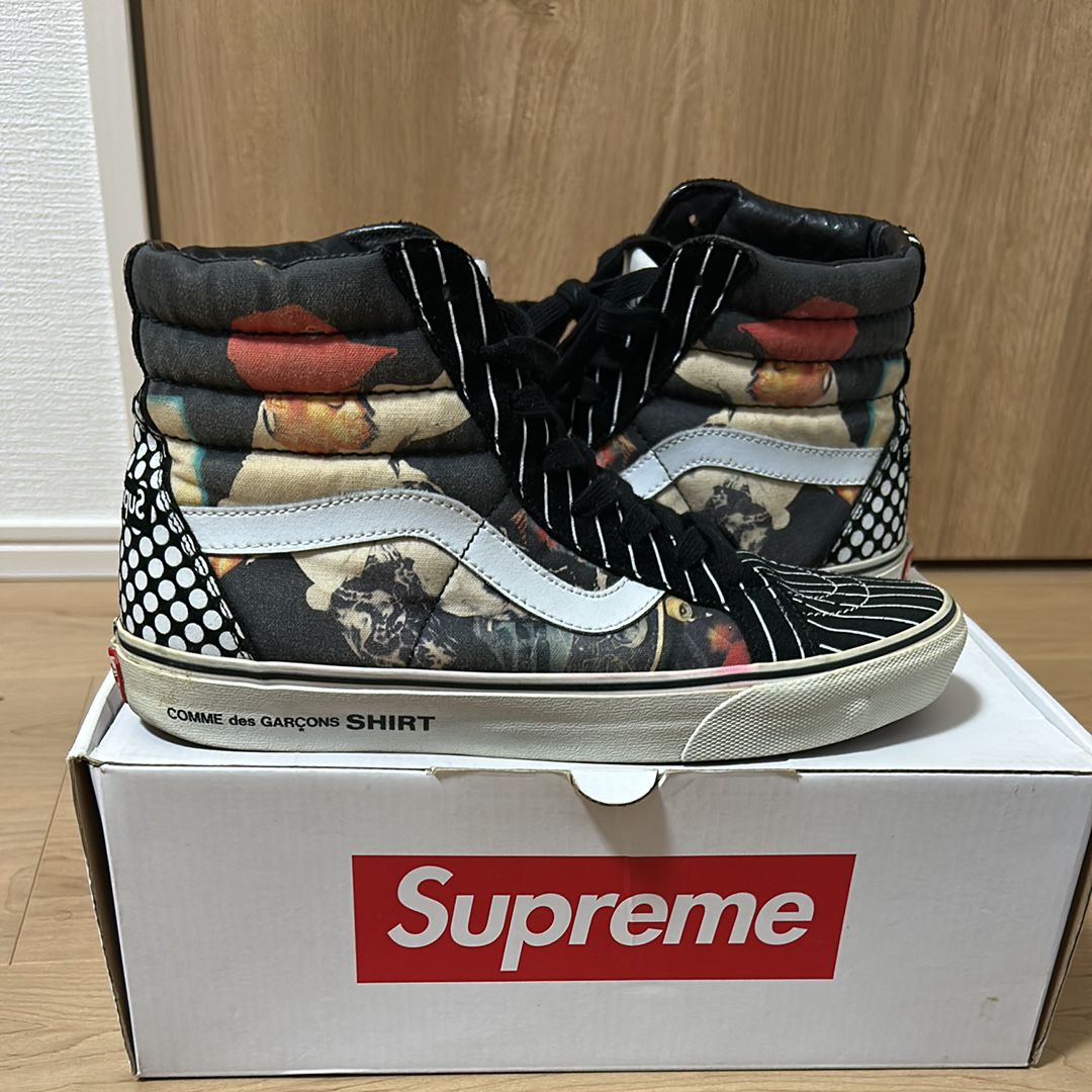 Supreme × COMME des GARCONS SHIRT × Vans SK8-Hi "Black"