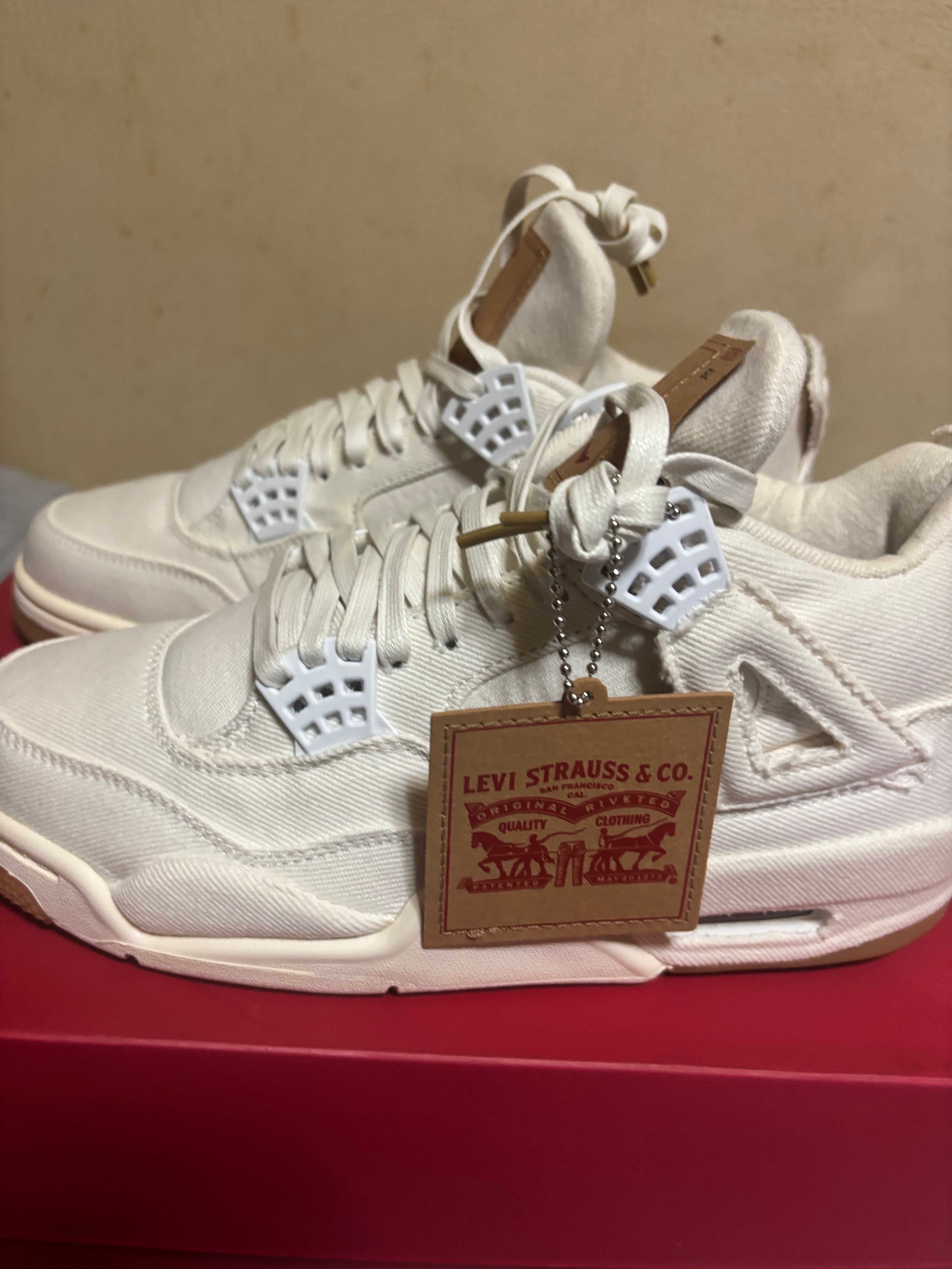 LEVI'S × Nike Air Jordan 4 "White Denim" (Blank Tab)