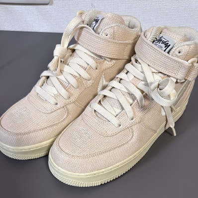 Stussy × Nike Air Force 1 Mid "Fossil Stone"