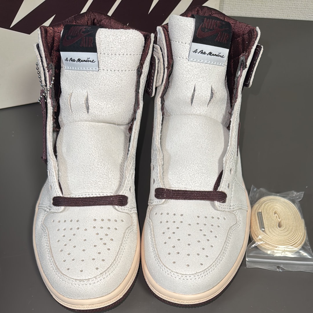 A Ma Maniere × Nike Air Jordan 1 Retro High OG "Sail and Burgundy"