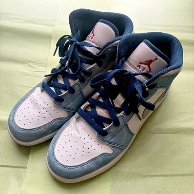 Nike GS Air Jordan 1 Mid "White/University Blue/Grey"