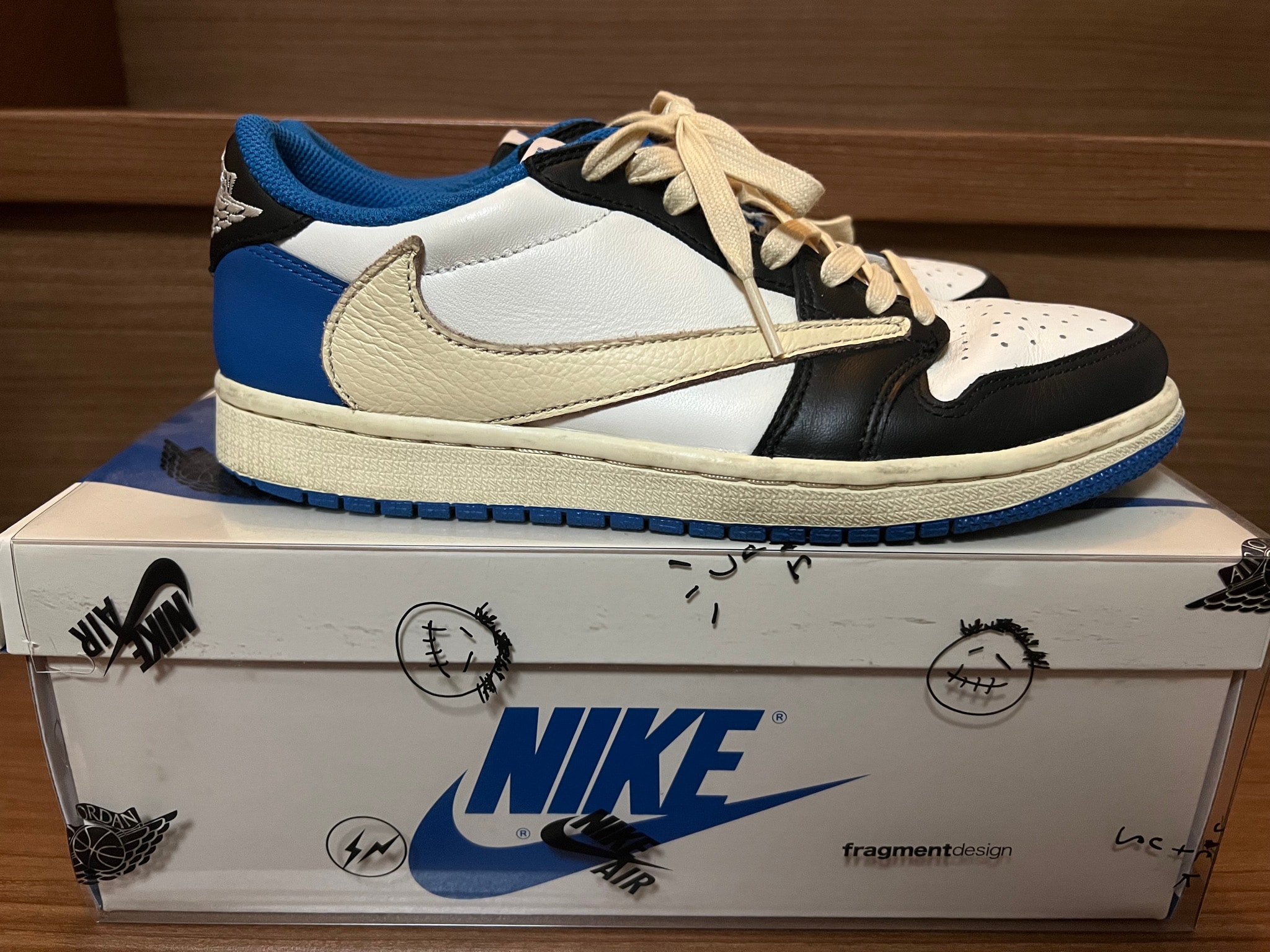 Travis Scott × fragment design × Nike Air Jordan 1 Low OG SP "Military Blue"