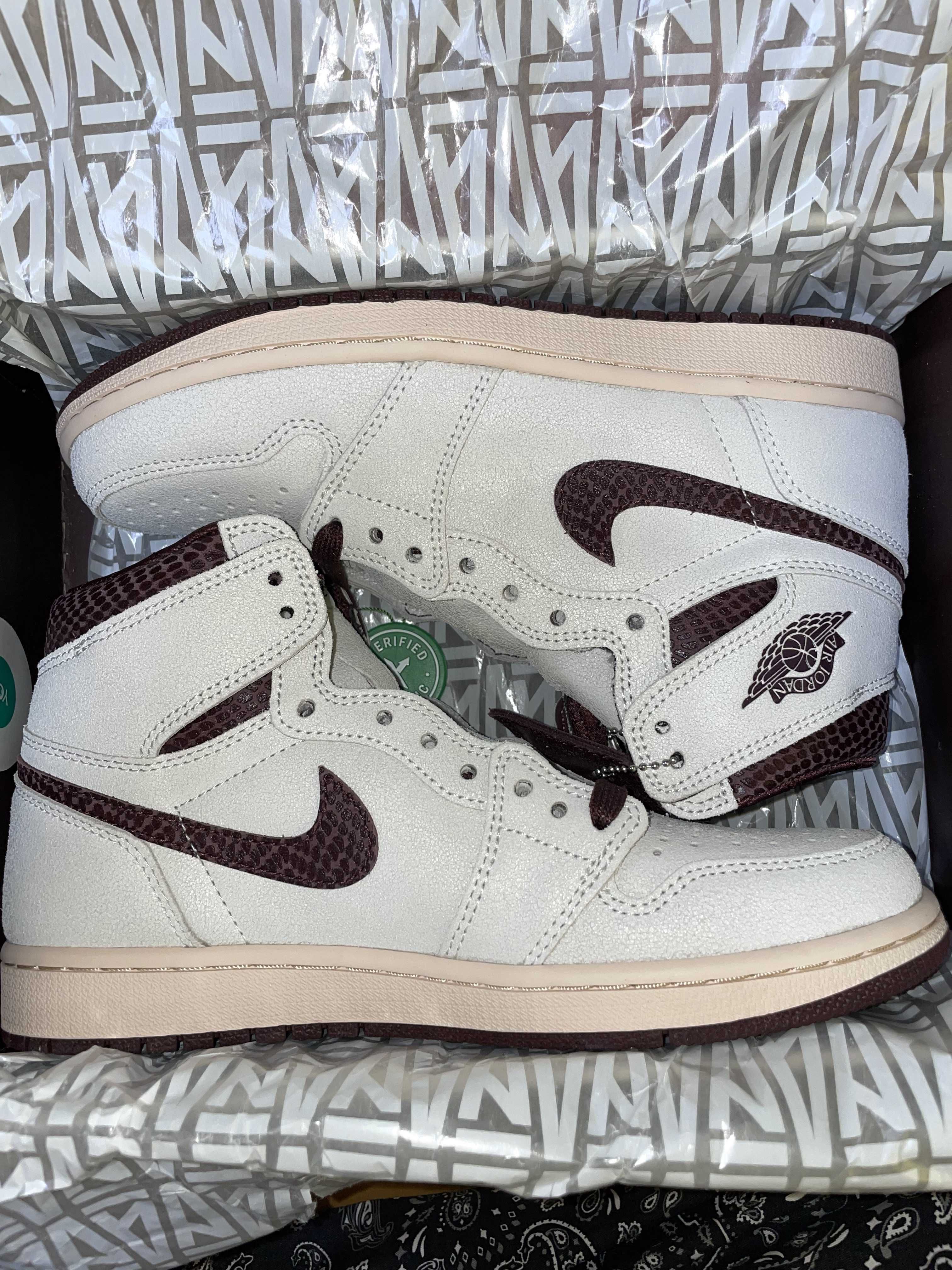 A Ma Maniere × Nike Air Jordan 1 Retro High OG "Sail and Burgundy"
