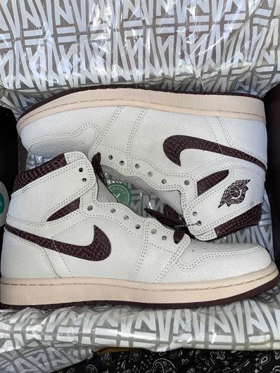 A Ma Maniere × Nike Air Jordan 1 Retro High OG "Sail and Burgundy"
