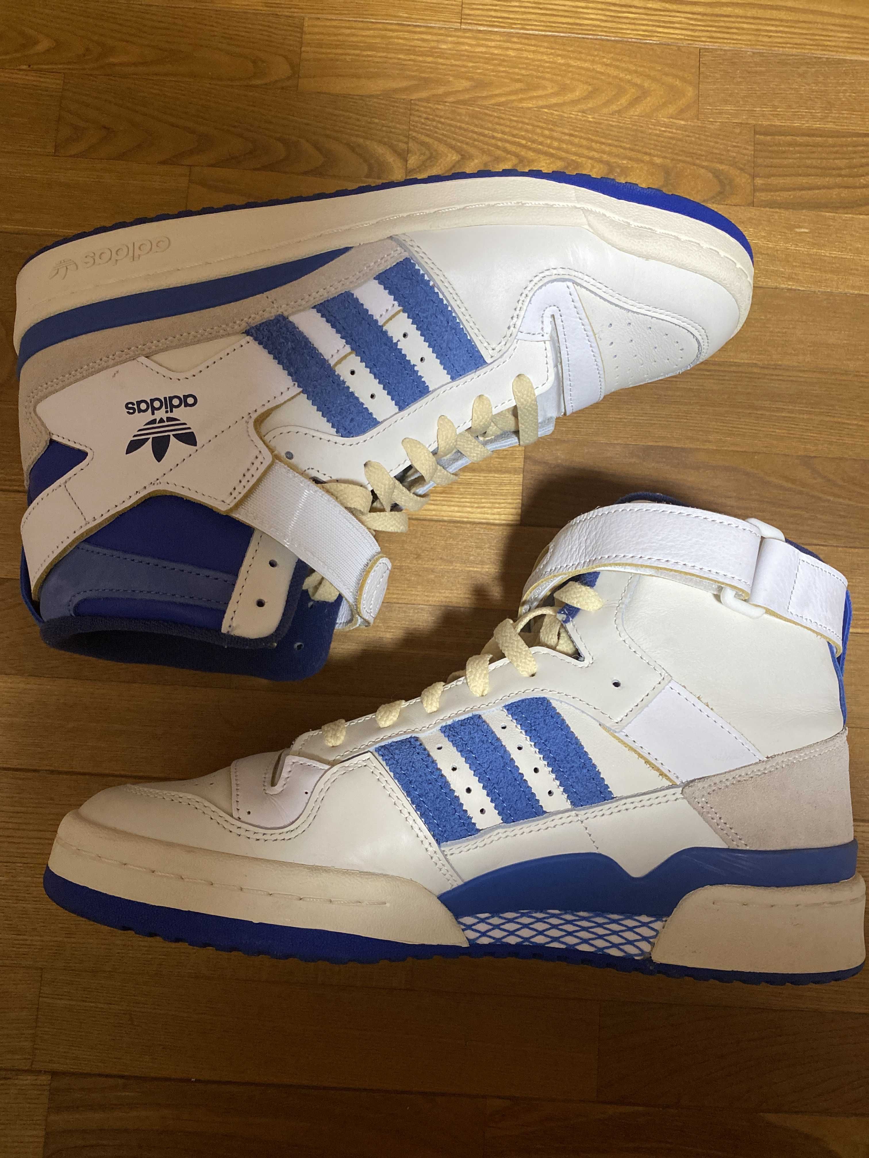 adidas Forum 84 High Blue Thread "Off White-Bright Blue/Footwear White"