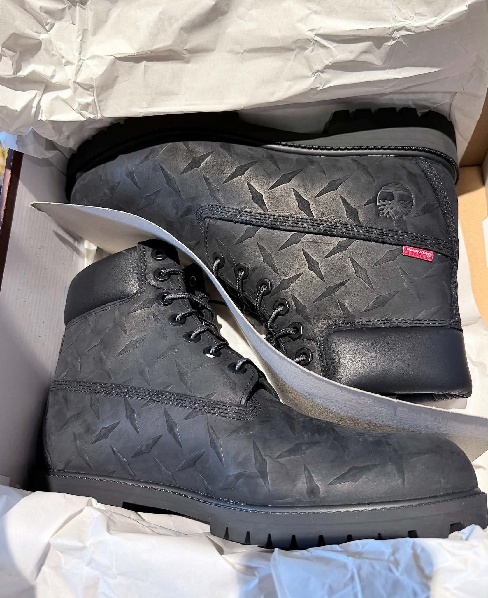 Supreme × Timberland Diamond Plate 6inch Premium Waterproof Boot "Black"