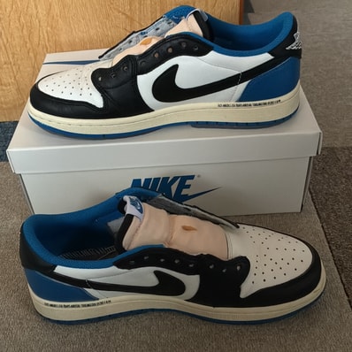 Travis Scott × fragment design × Nike Air Jordan 1 Low OG SP "Military Blue"