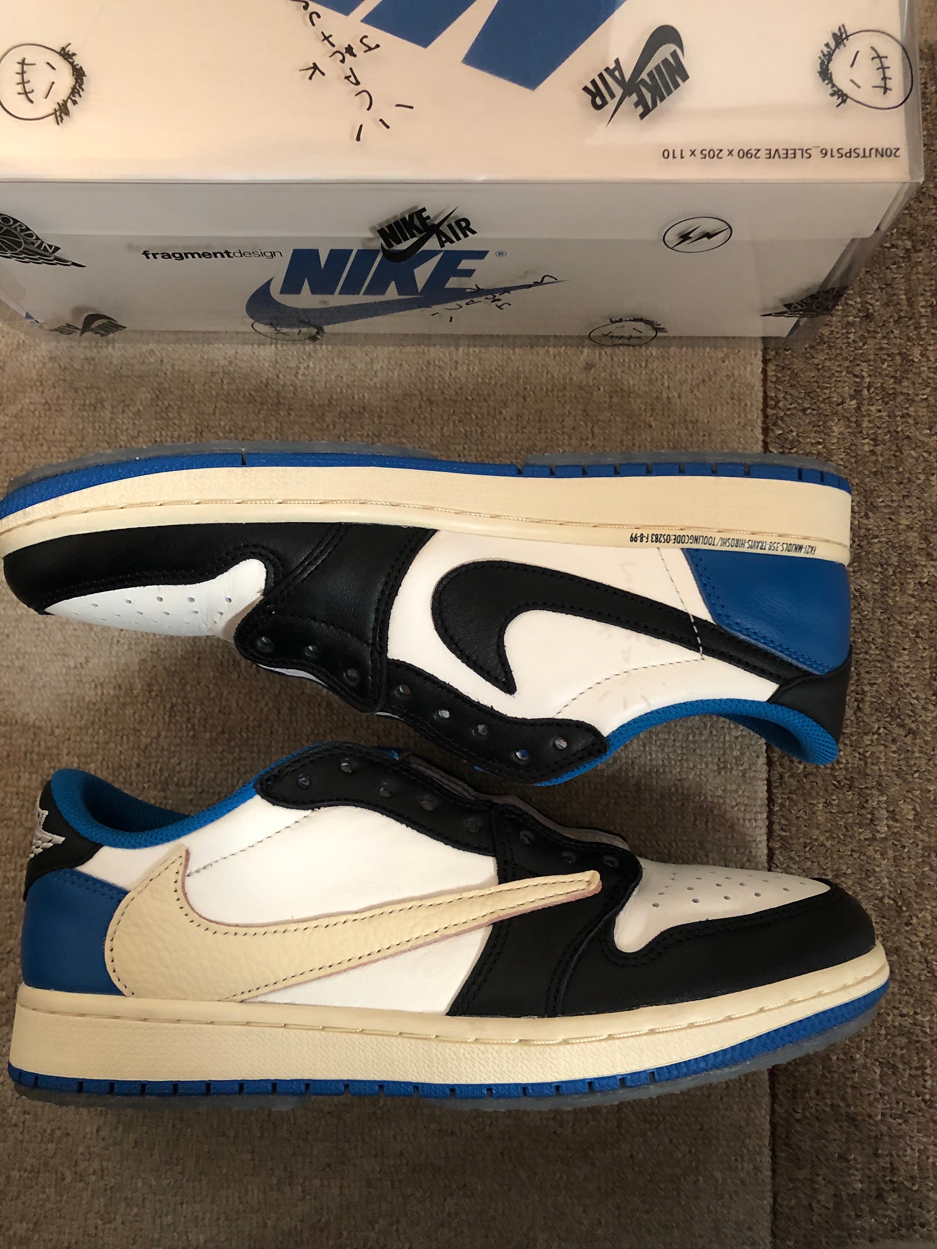 Travis Scott × fragment design × Nike Air Jordan 1 Low OG SP "Military Blue"