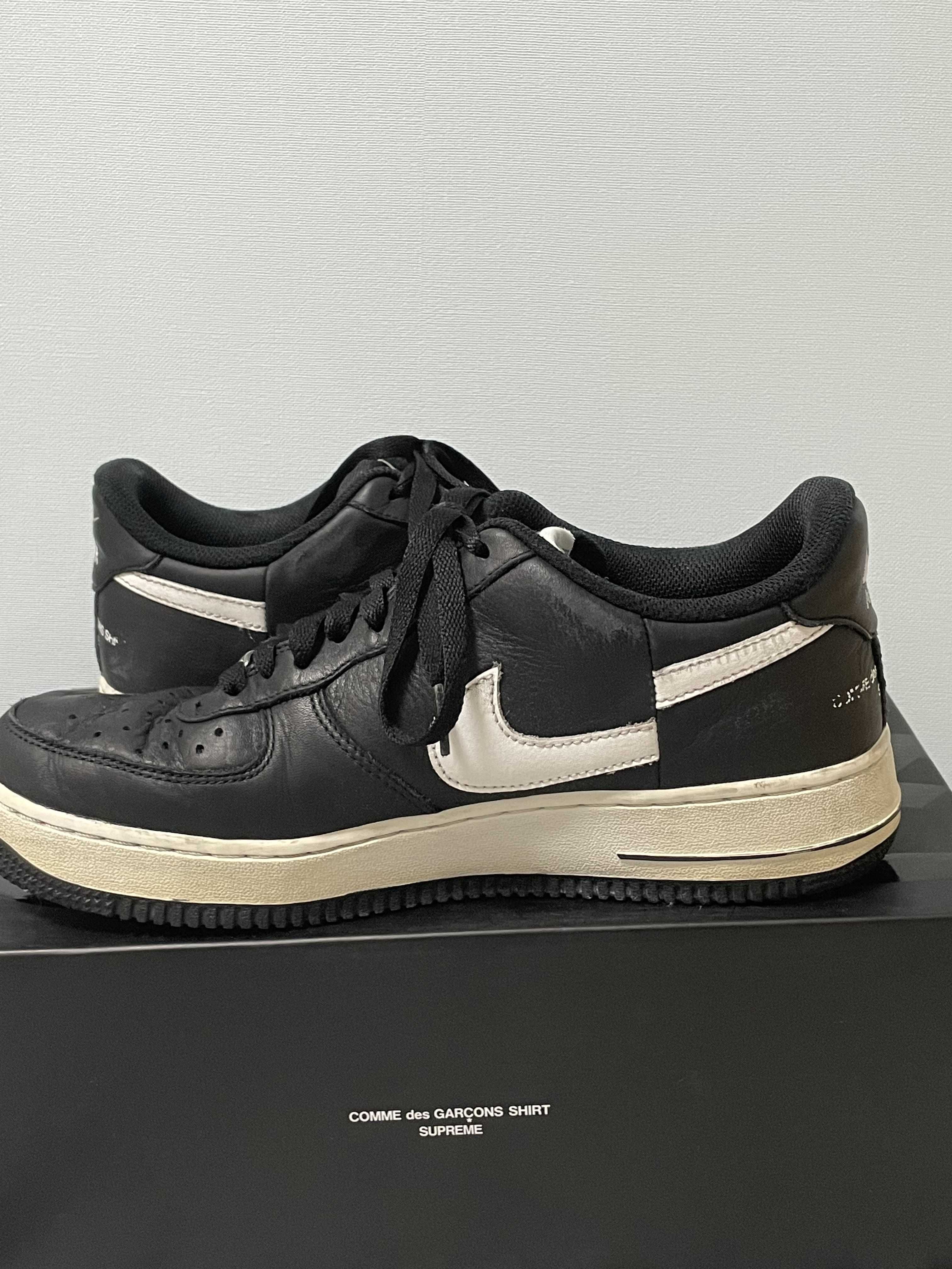 Supreme × COMME des GARCONS SHIRT × Nike Air Force 1 Low "Black/White" (2018)
