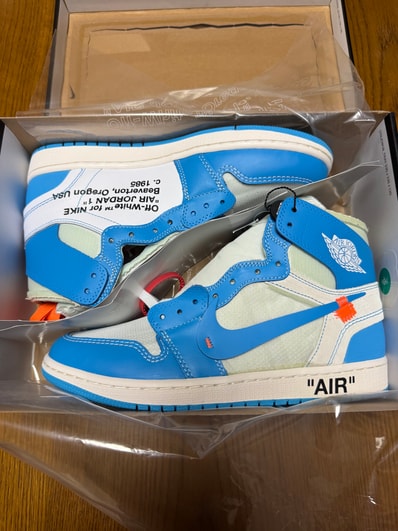 Off-White × Nike Air Jordan 1 High UNC "White/Dark Powder Blue"