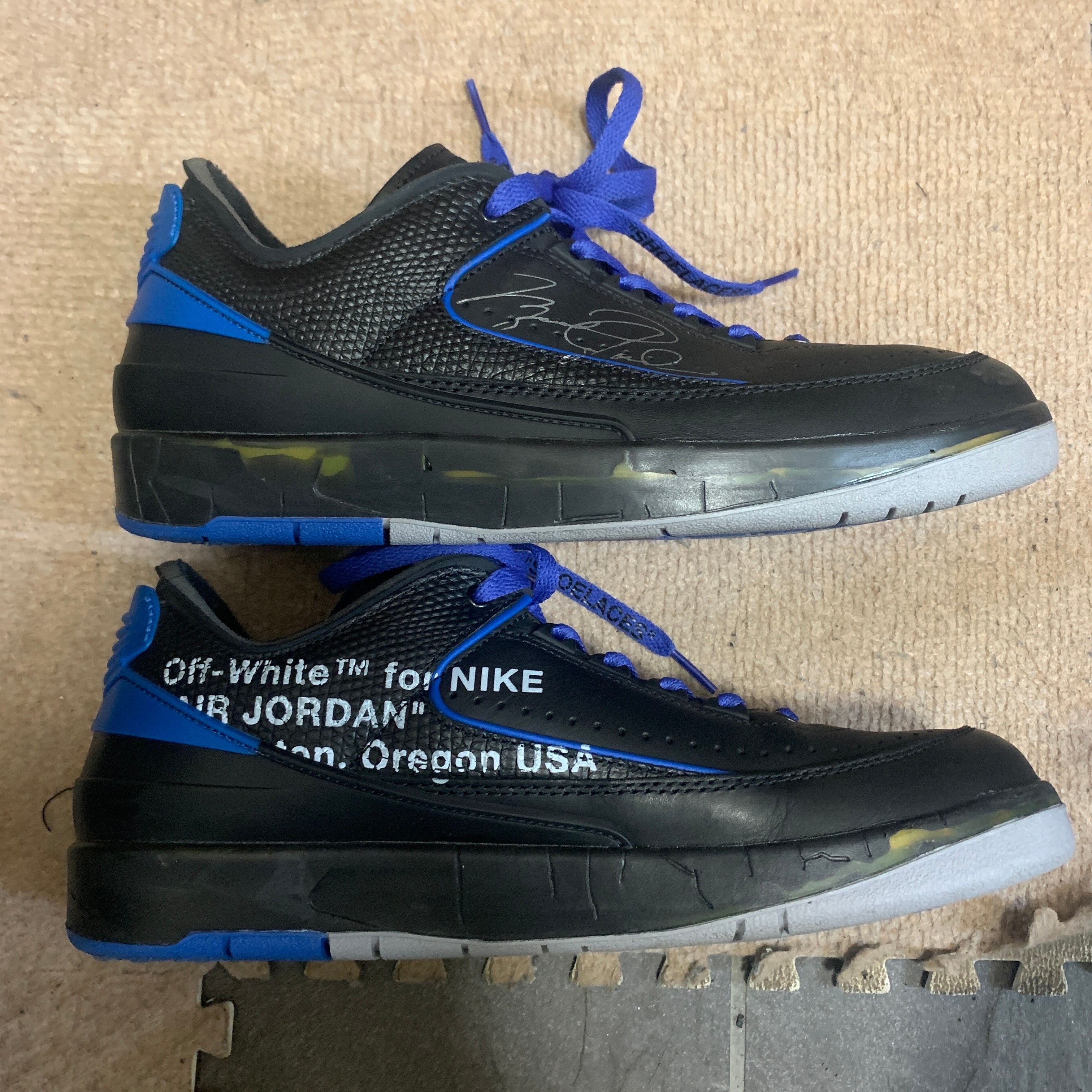Off-White × Nike Air Jordan 2 Low "Black and Varsity Royal"