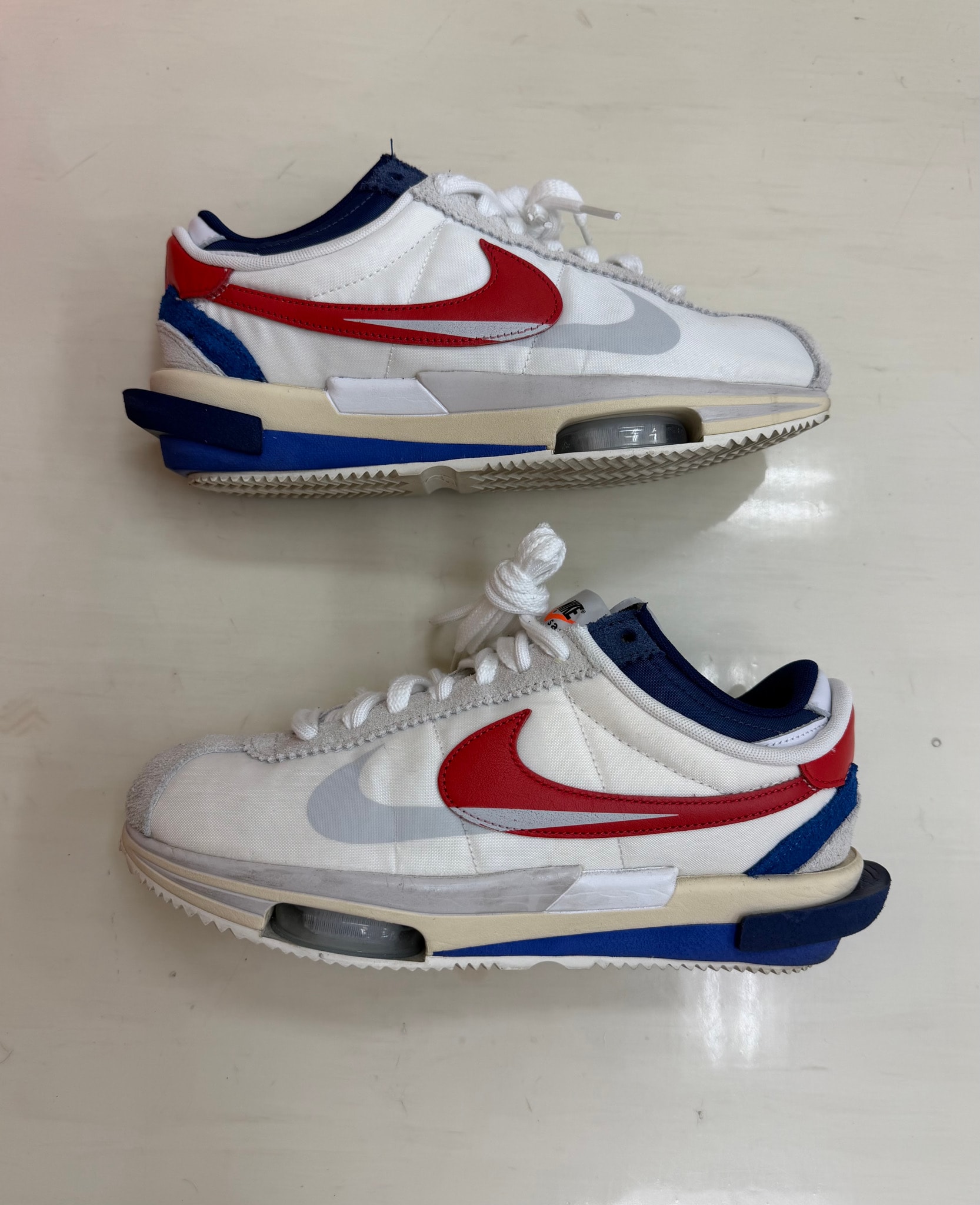sacai × Nike Zoom Cortez "White and University Red"