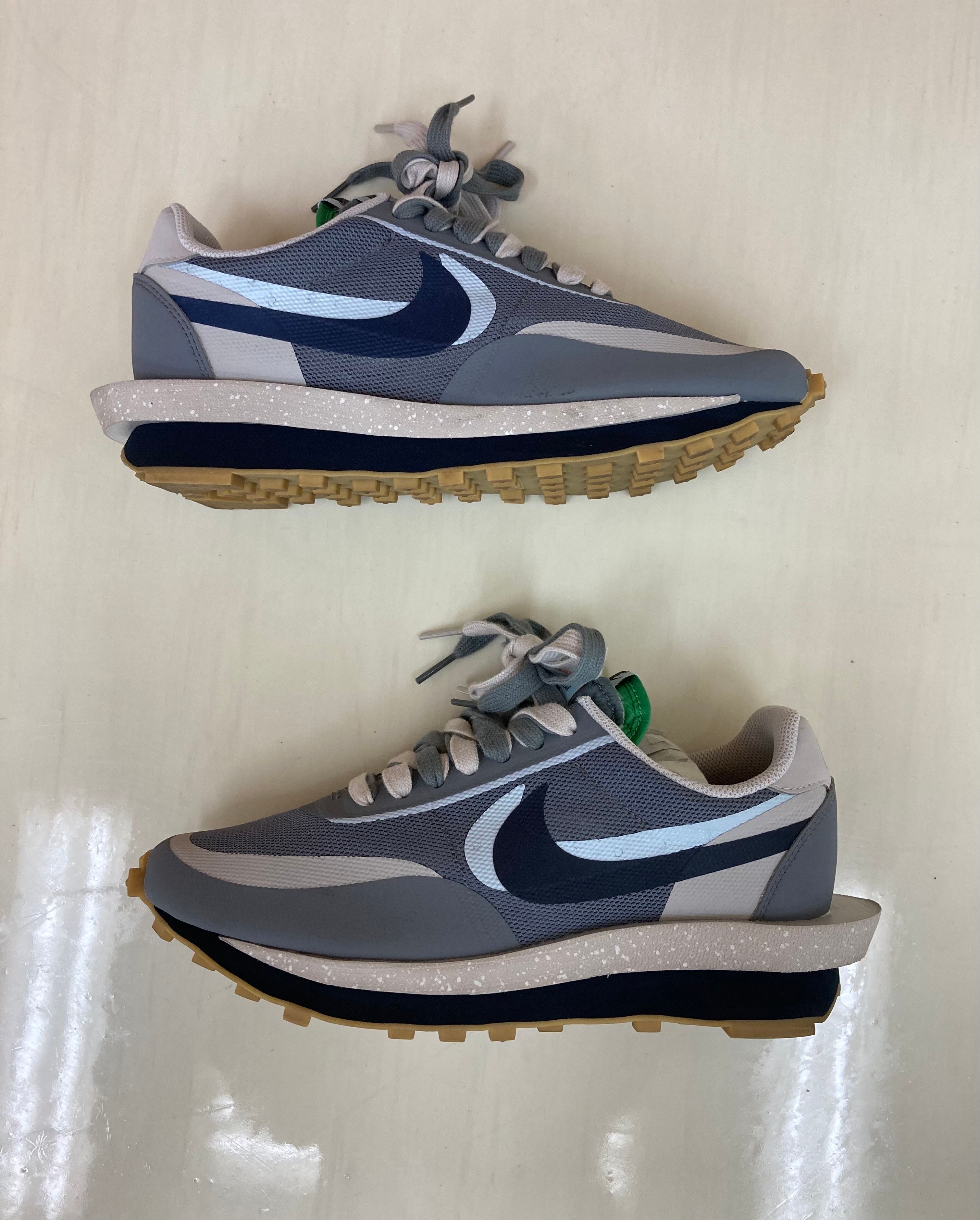 CLOT × Sacai × Nike LD Waffle "Grey Obsidian/Cool Grey"