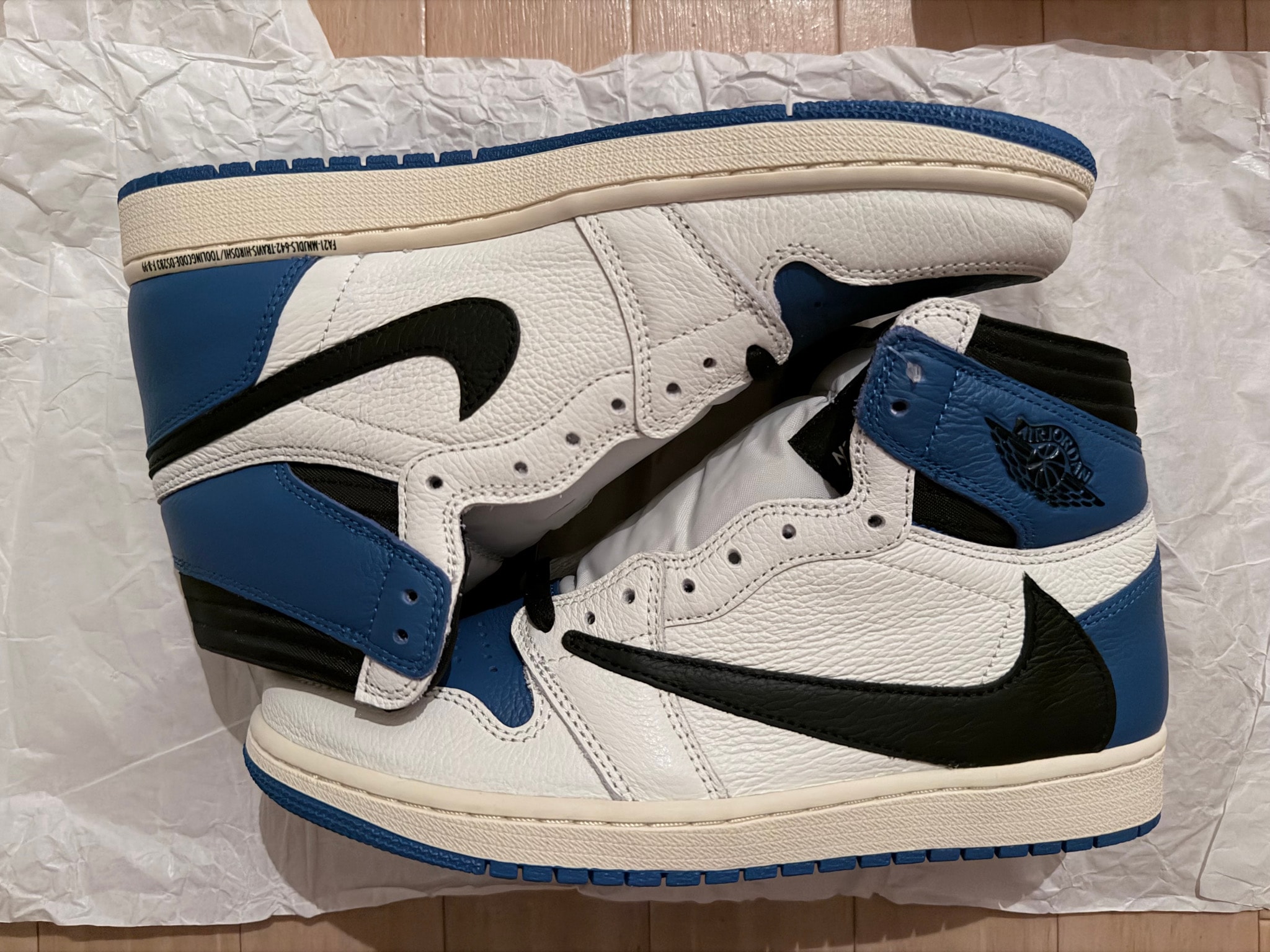 Travis Scott × fragment design × Nike Air Jordan 1 Retro High OG SP "Military Blue"