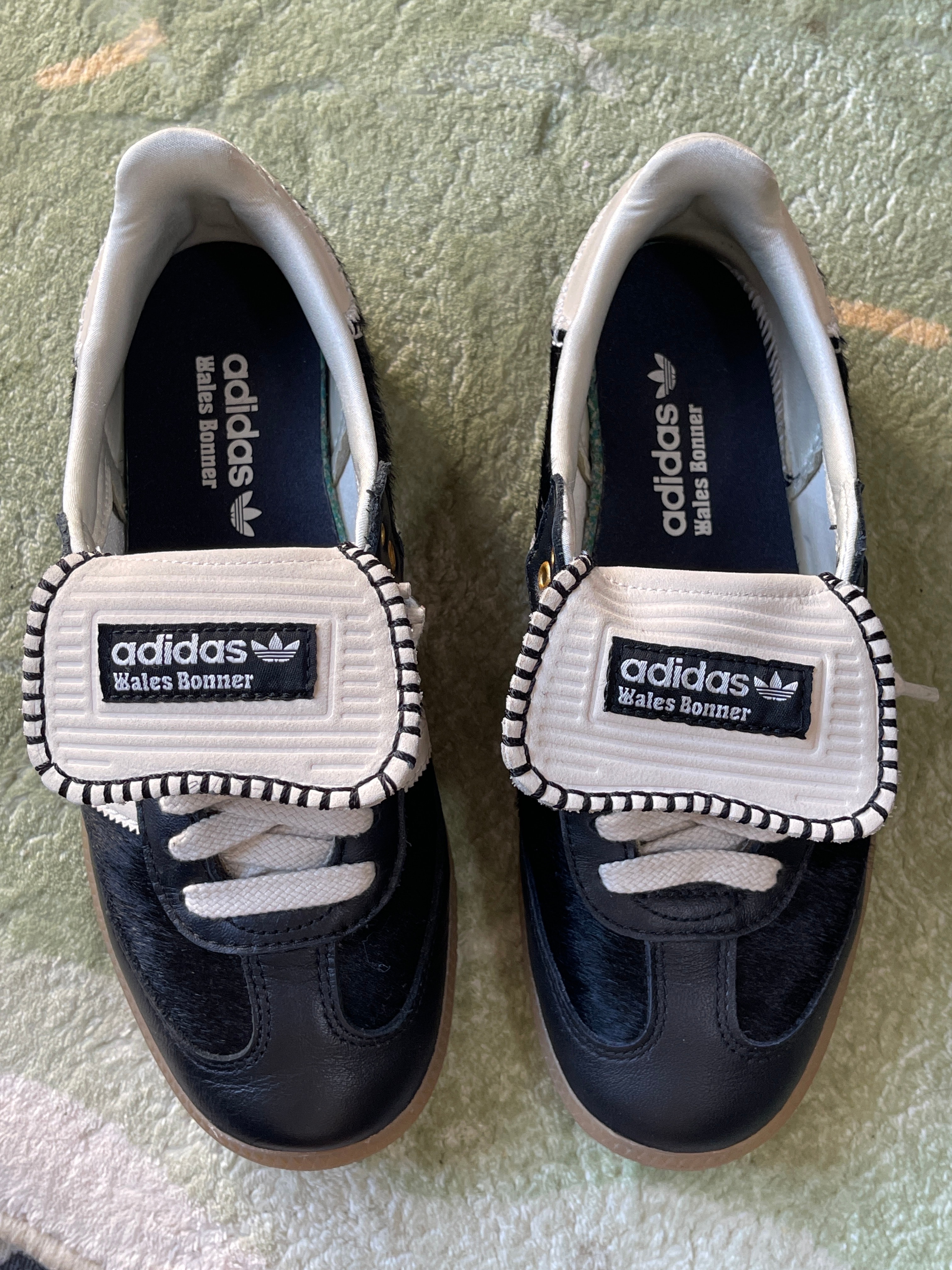 Wales Bonner × adidas Samba Pony Tonal Low "Core Black/Cream White"