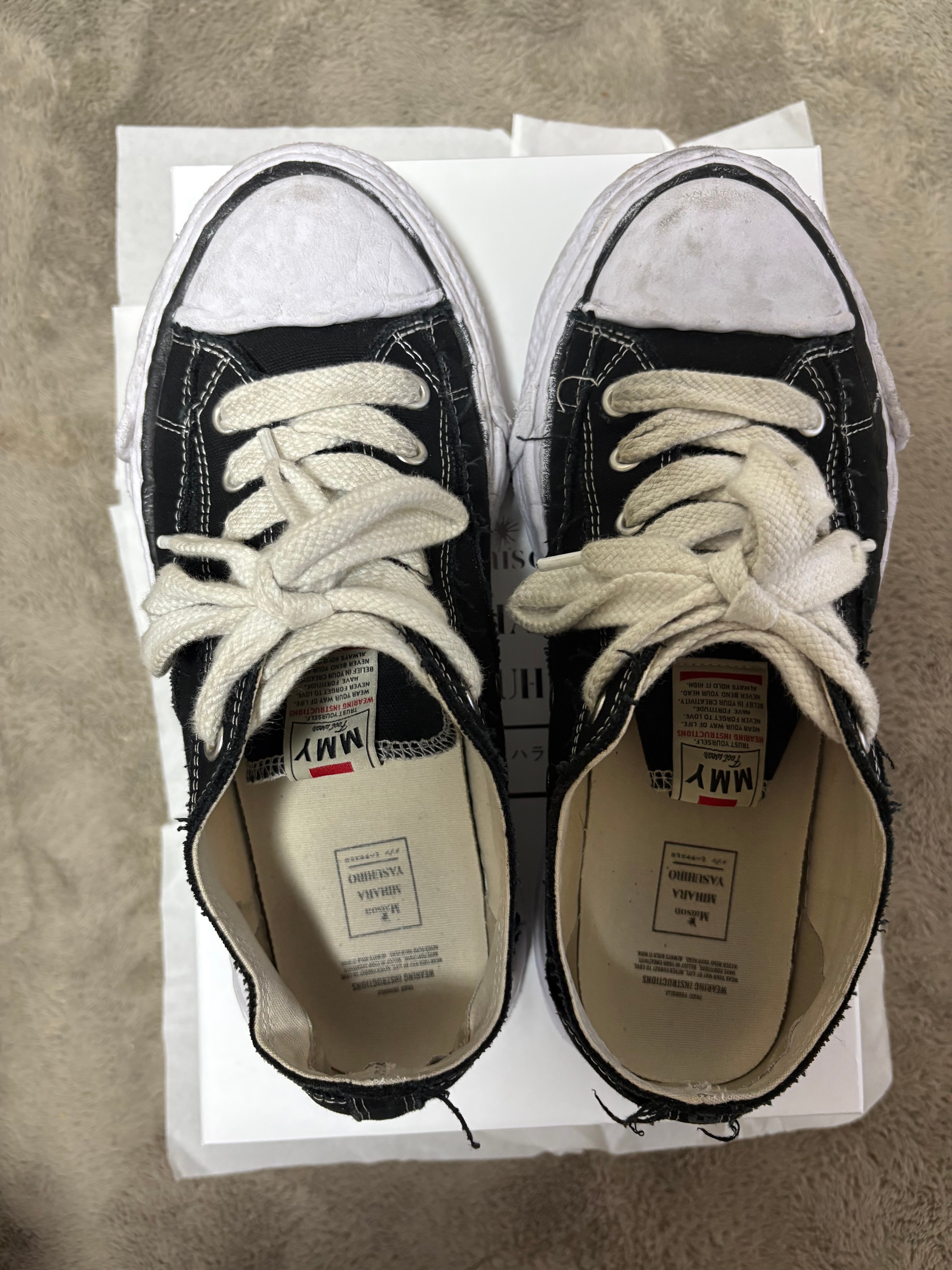 Maison MIHARA YASUHIRO PETERSON 23 OG Sole Canvas Low-top Sneaker "Black"