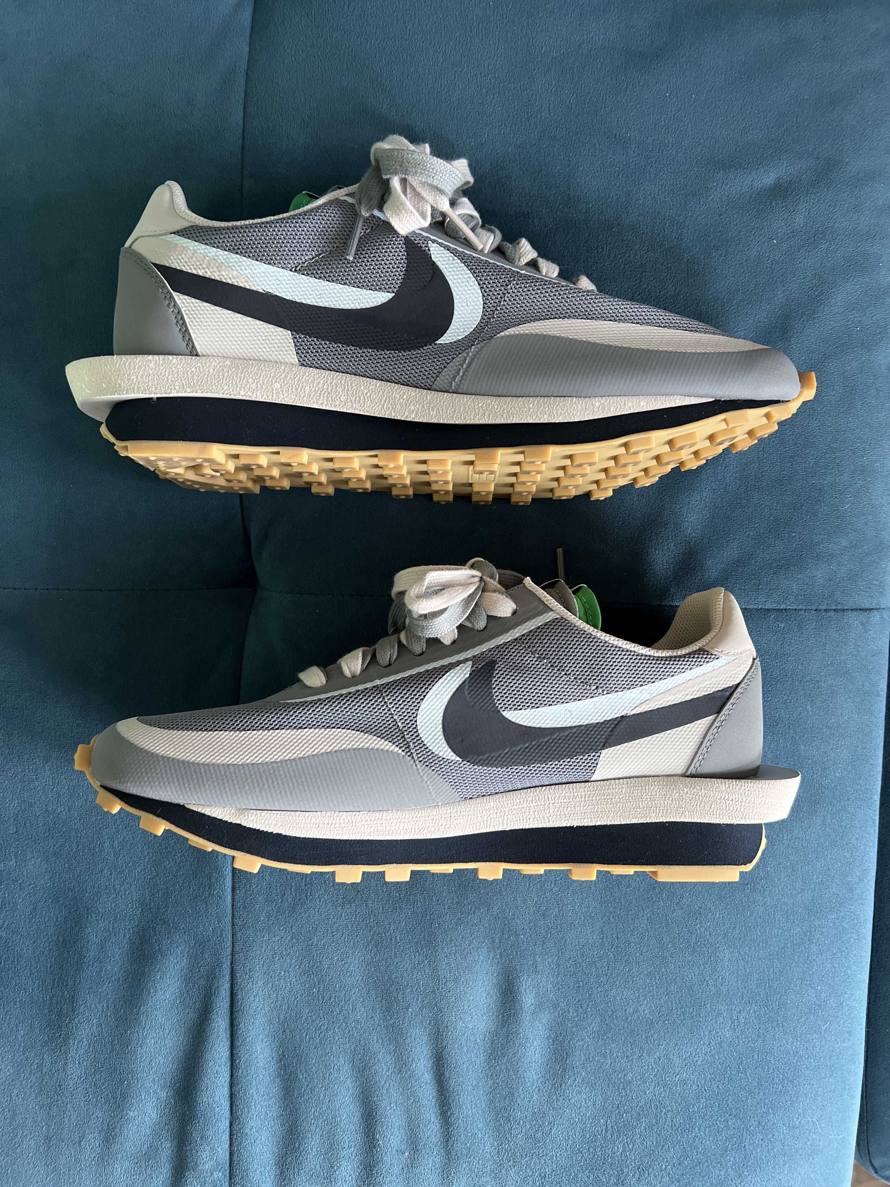 CLOT × Sacai × Nike LD Waffle "Grey Obsidian/Cool Grey"
