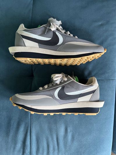CLOT × Sacai × Nike LD Waffle "Grey Obsidian/Cool Grey"