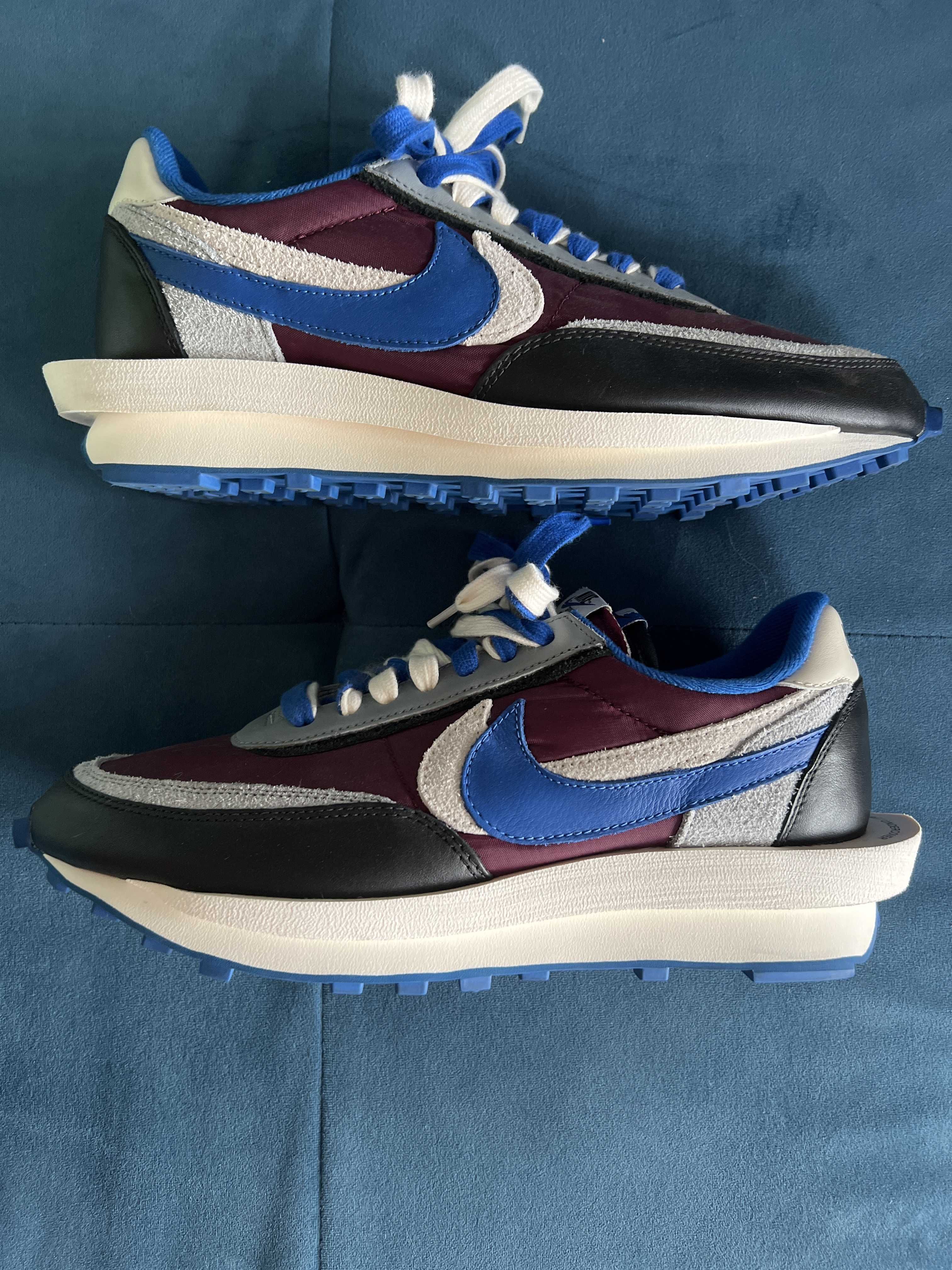 UNDERCOVER × sacai × Nike LD Waffle "Night Maroon/Pale Ivory-Ground Grey-Team Royal"
