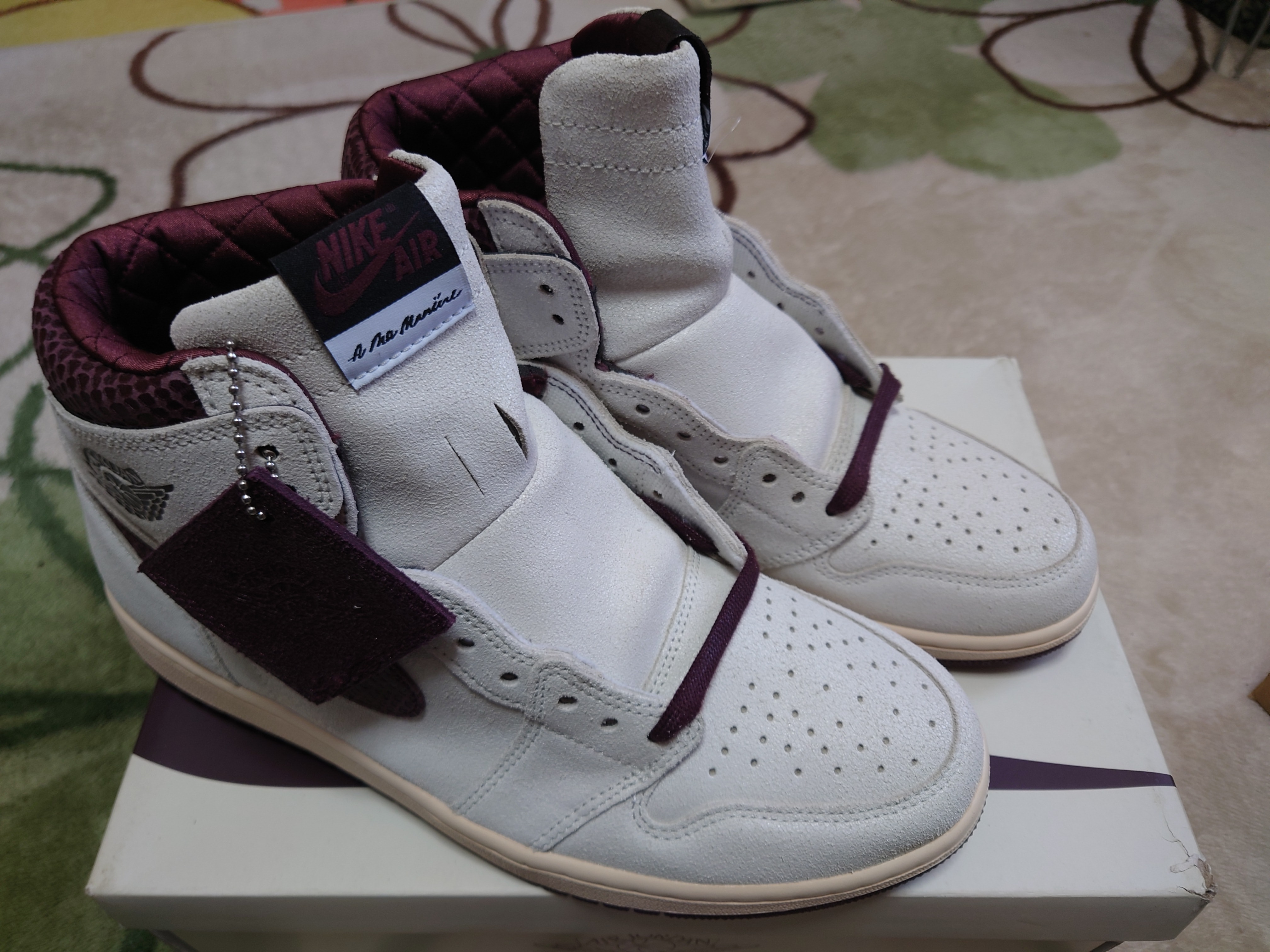 A Ma Maniere × Nike Air Jordan 1 Retro High OG "Sail and Burgundy"