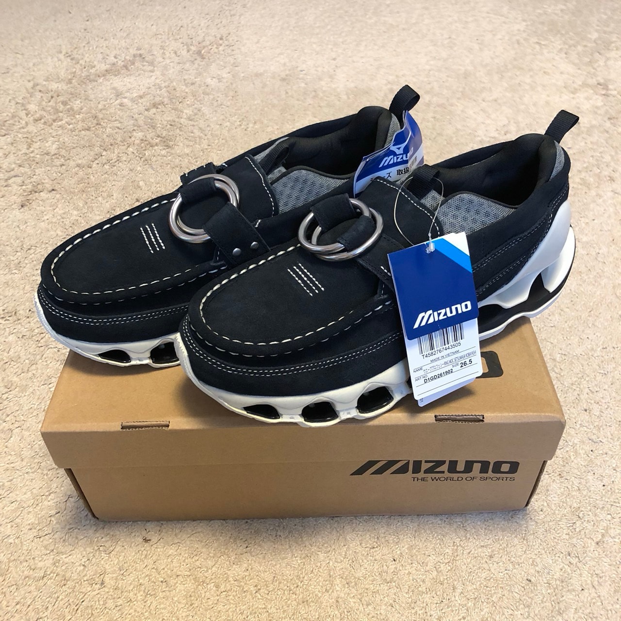 SETSUMASA KOBAYASHI × Mizuno Wave Prophecy Ring Moc "Black/Light Grey"