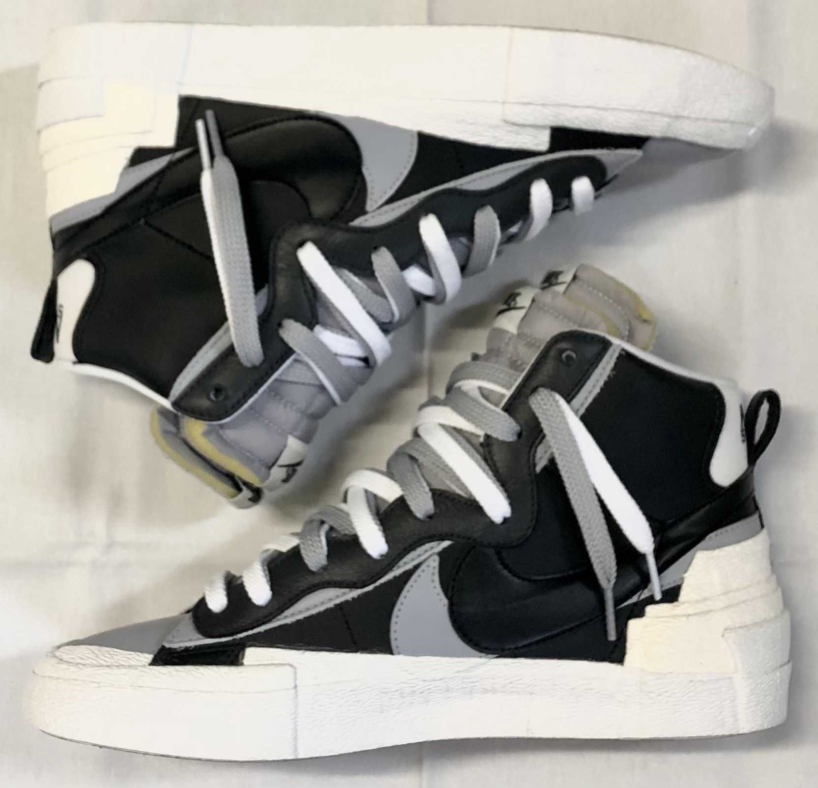 sacai × NIKE BLAZER MID "BLACK/WOLF GREY/WHITE"