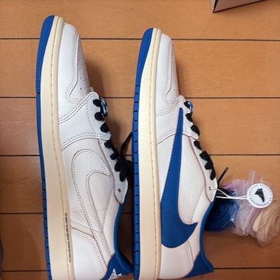 Travis Scott × fragment design × Nike Air Jordan 1 Low OG "Sail/Military Blue"