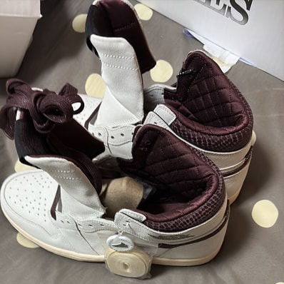 A Ma Maniere × Nike Air Jordan 1 Retro High OG "Sail and Burgundy"