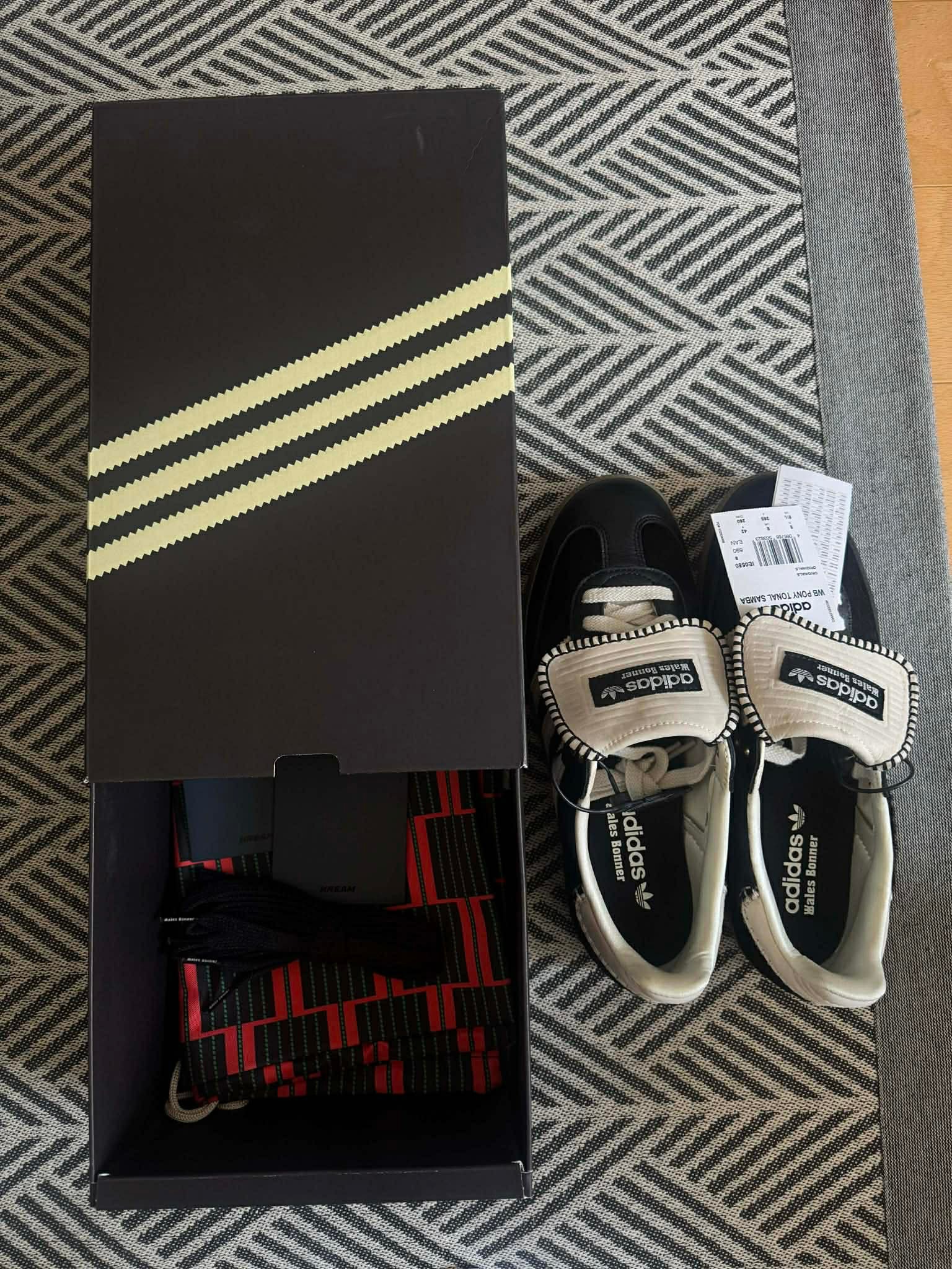 Wales Bonner × adidas Samba Pony Tonal Low "Core Black/Cream White"