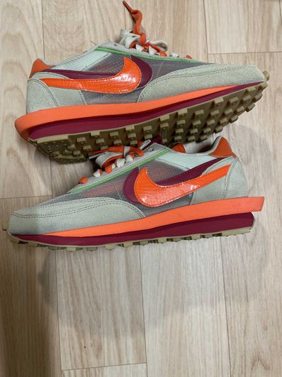 CLOT × Sacai × Nike LD Waffle "Orange Blaze"