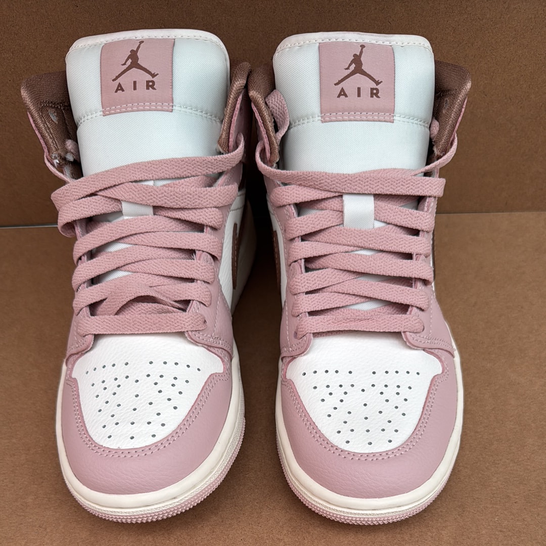 Nike Women's Air Jordan 1 Mid "Pink Oxford/Sail/Archaeo Brown"