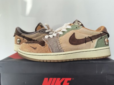 Zion Williamson × Nike Air Jordan 1 Low OG "Flax and Oil Green"