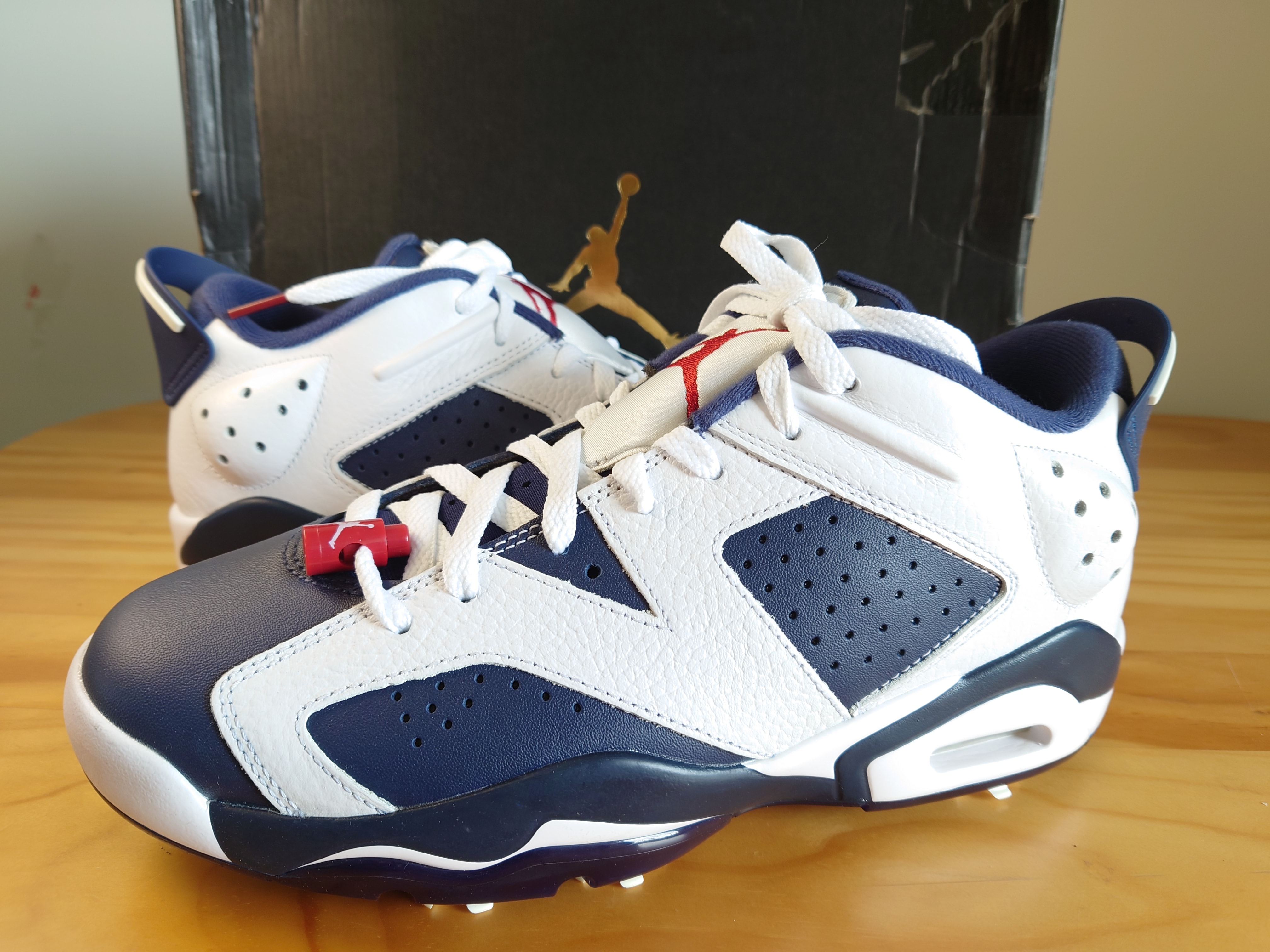 Nike Air Jordan 6 Retro Low Golf "White/Varsity Red/Midnight Navy"