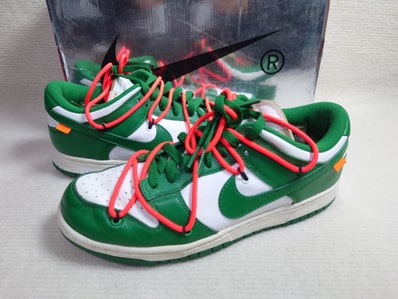 Off-White × Nike Dunk Low "White/Pine Green"