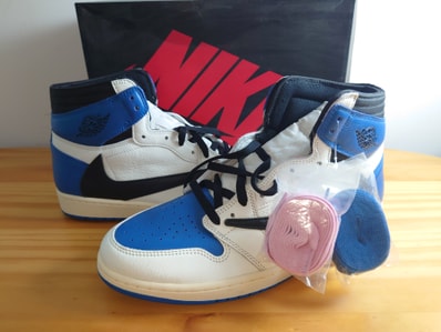 Travis Scott × fragment design × Nike Air Jordan 1 Retro High OG SP "Military Blue"